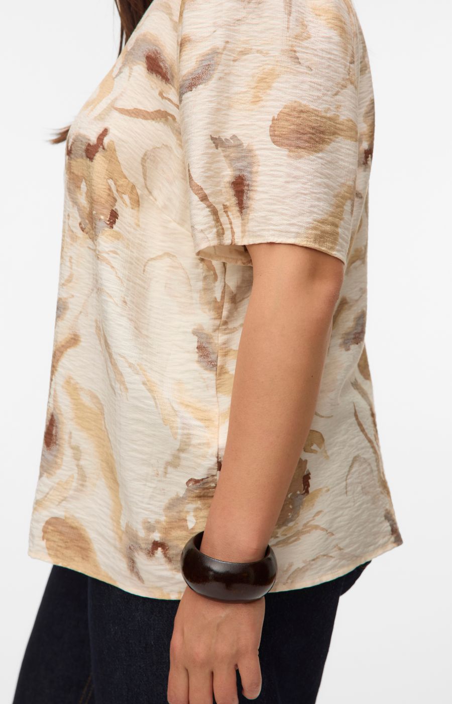 Vero Moda Curve Cille Top in Beige