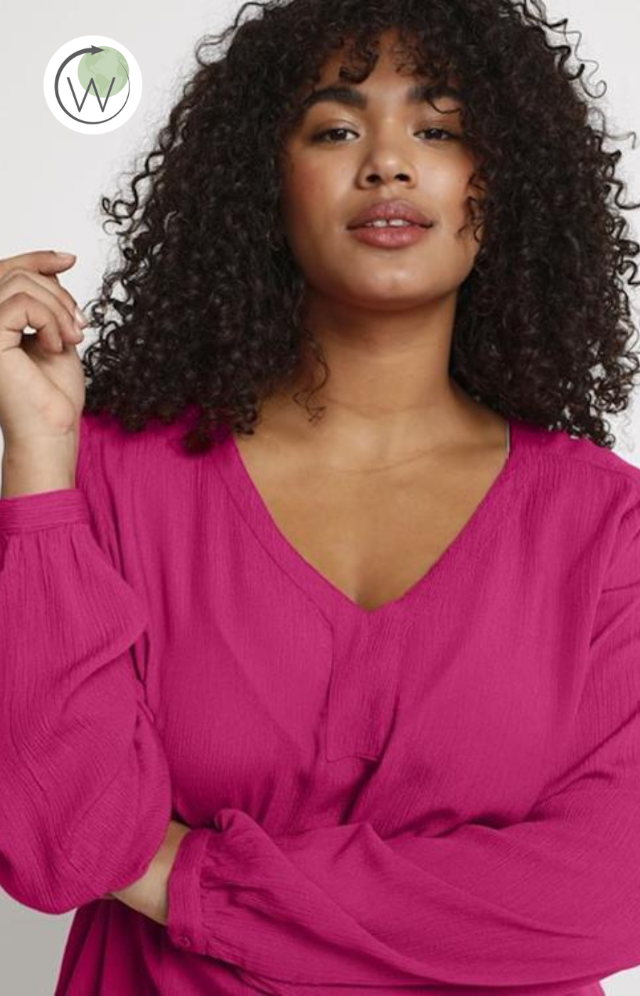 Kaffe Curve Cami Blouse in Pink - Wardrobe Plus