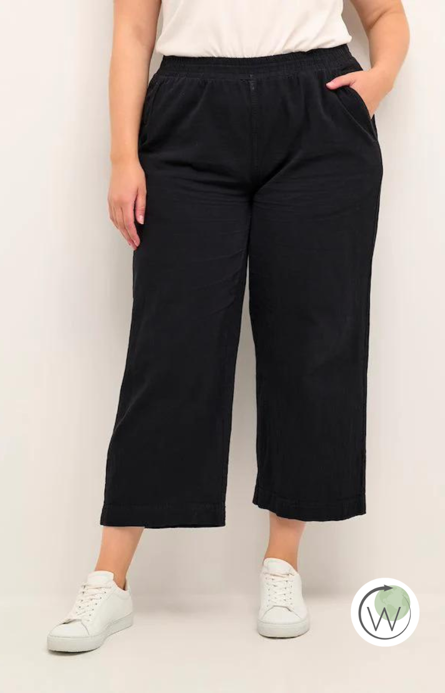 Kaffe Curve Nana Culottes in Black - Wardrobe Plus