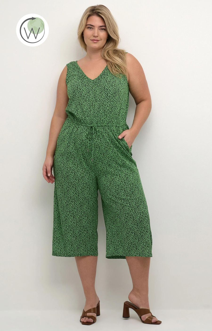 Kaffe Curve Ami Jumpsuit in Green Flower