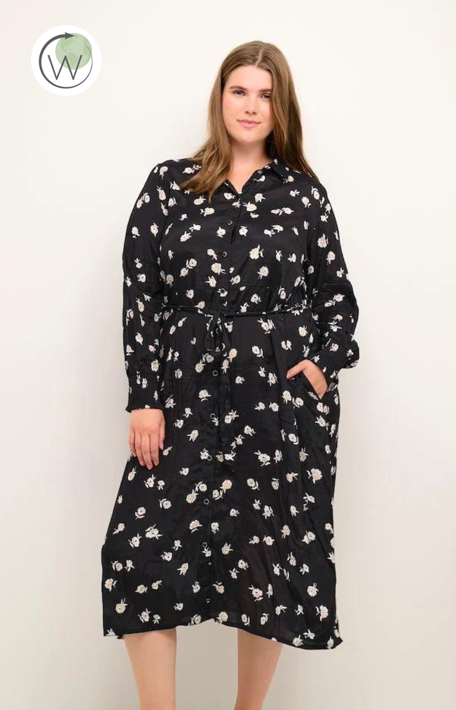 Kaffe Curve Colly Shirt Dress - Wardrobe Plus
