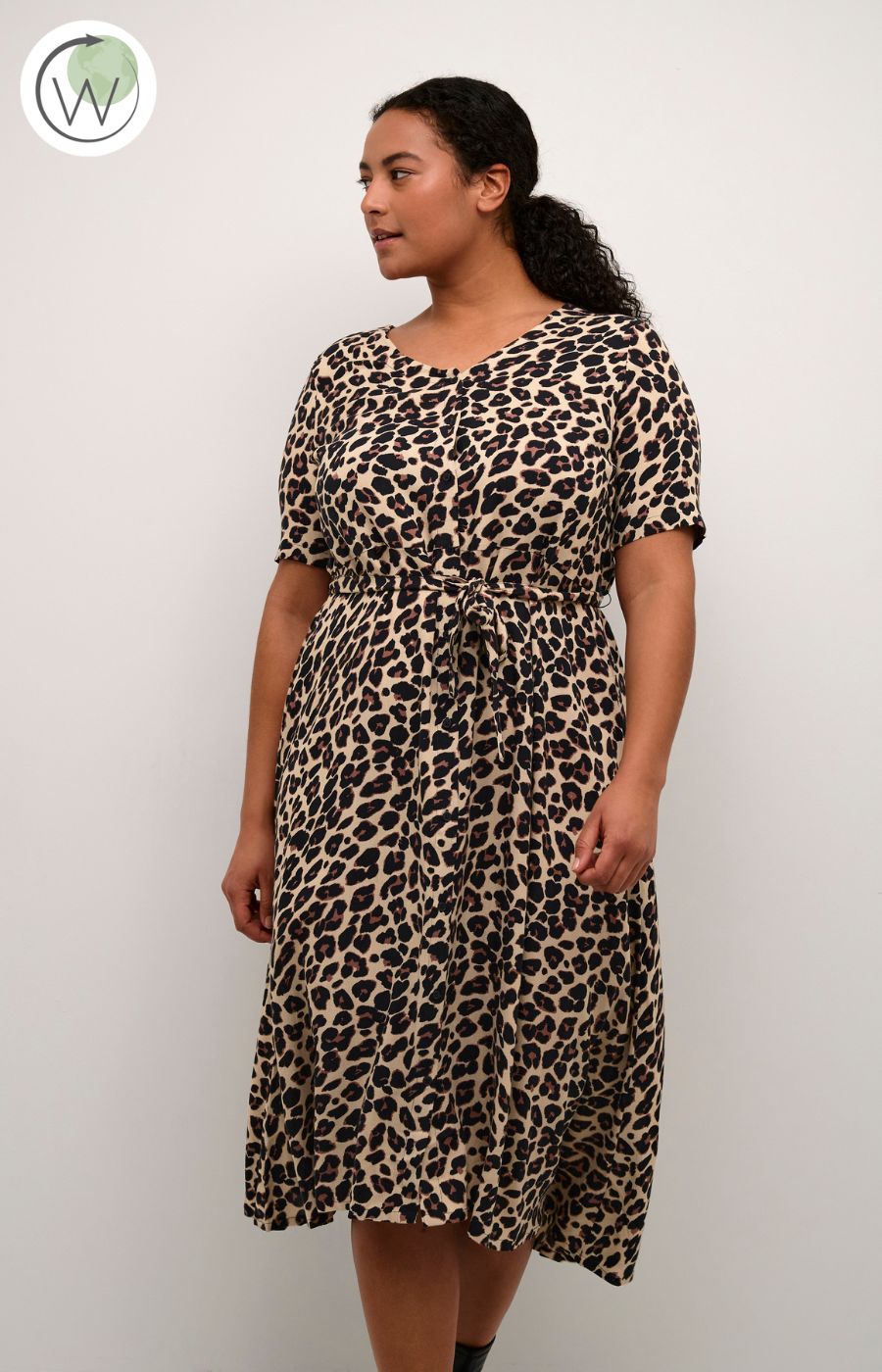 Kaffe Curve Mirta Dress in Leopard
