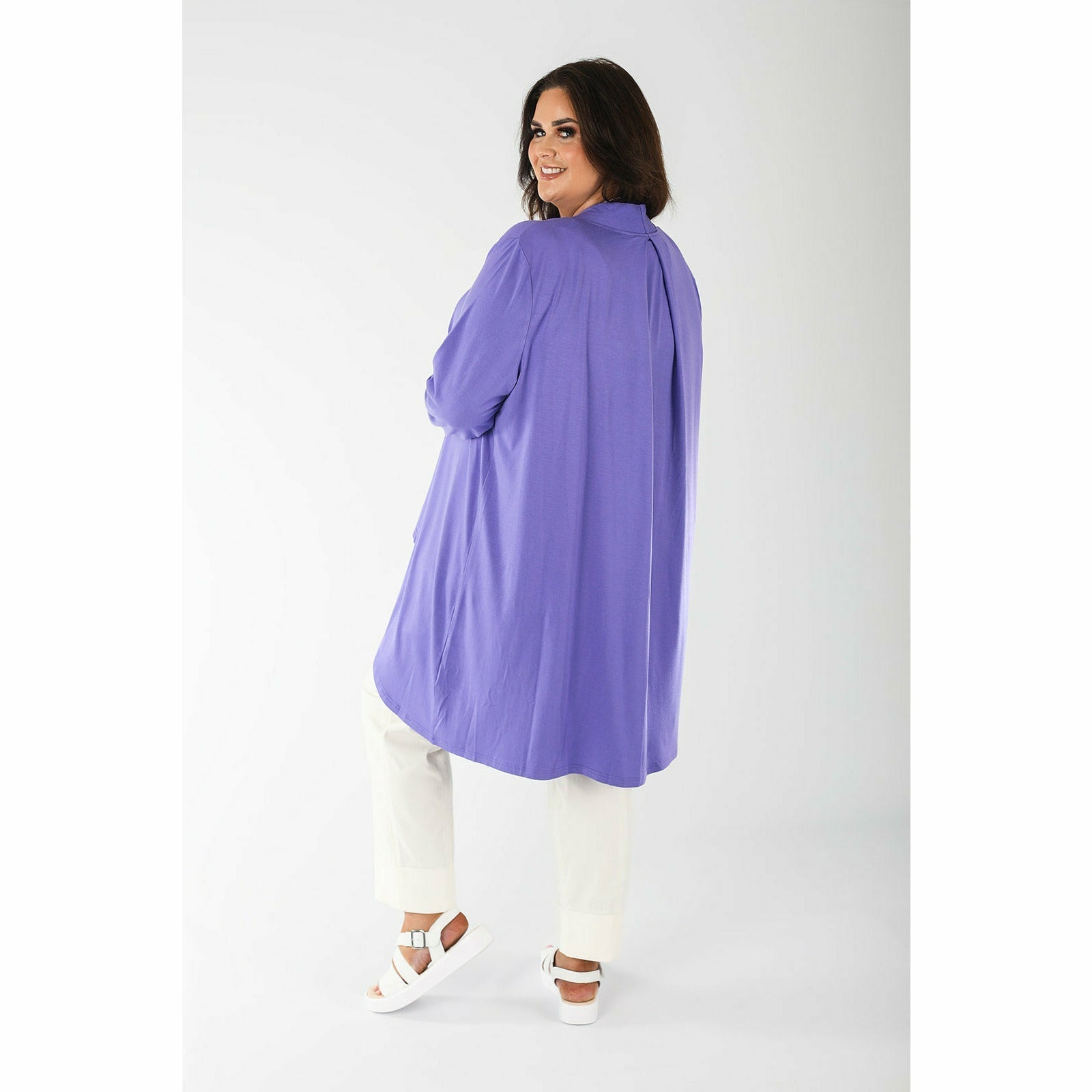 Mellomi Cara Cardigan in Purple - Wardrobe Plus