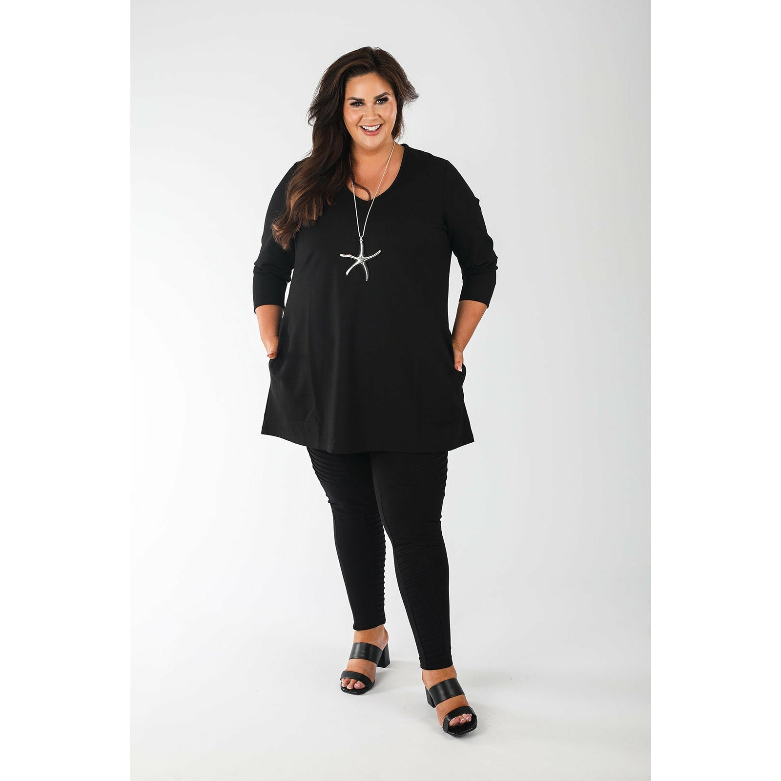 Mellomi Becky Tunic in Black - Wardrobe Plus