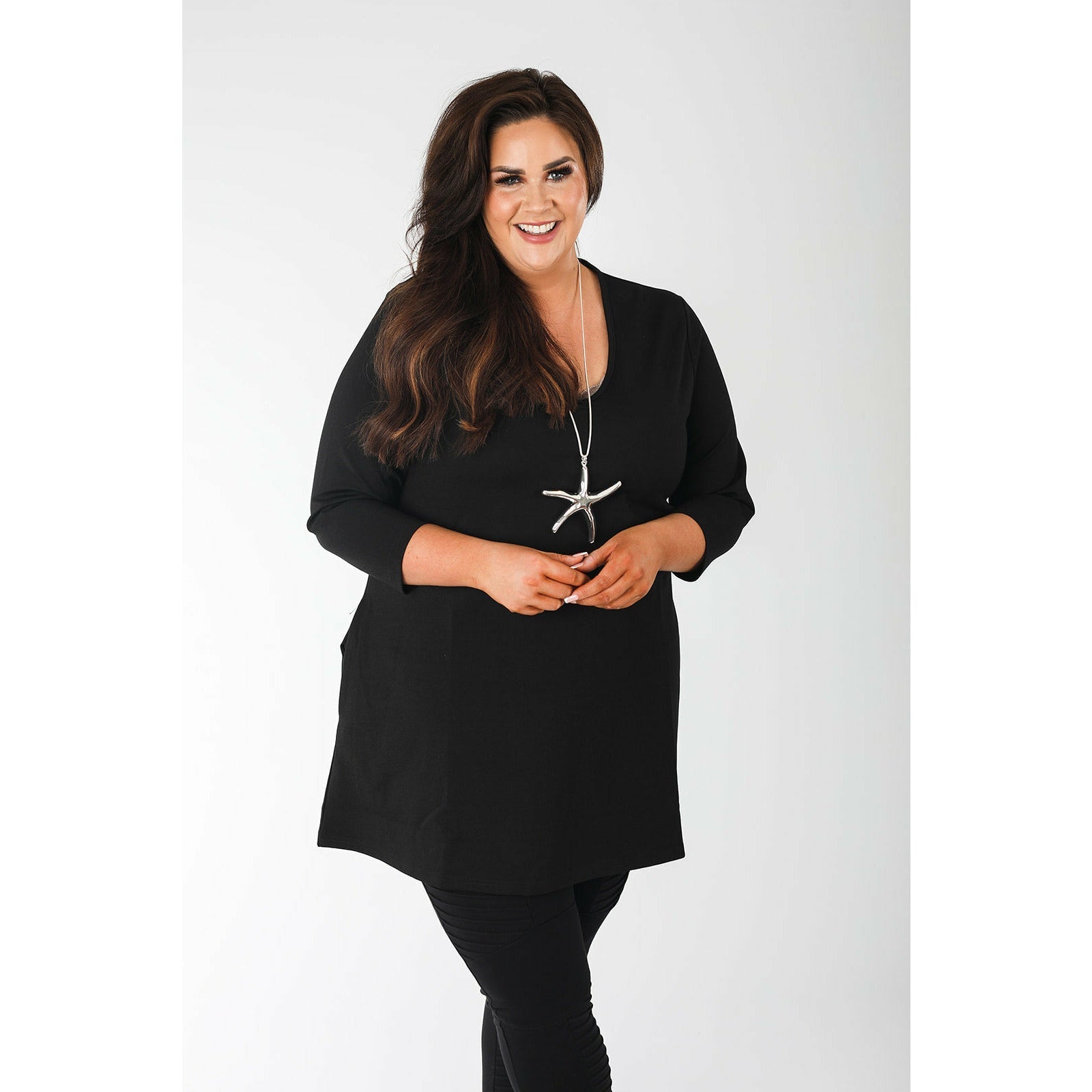 Mellomi Becky Tunic in Black - Wardrobe Plus