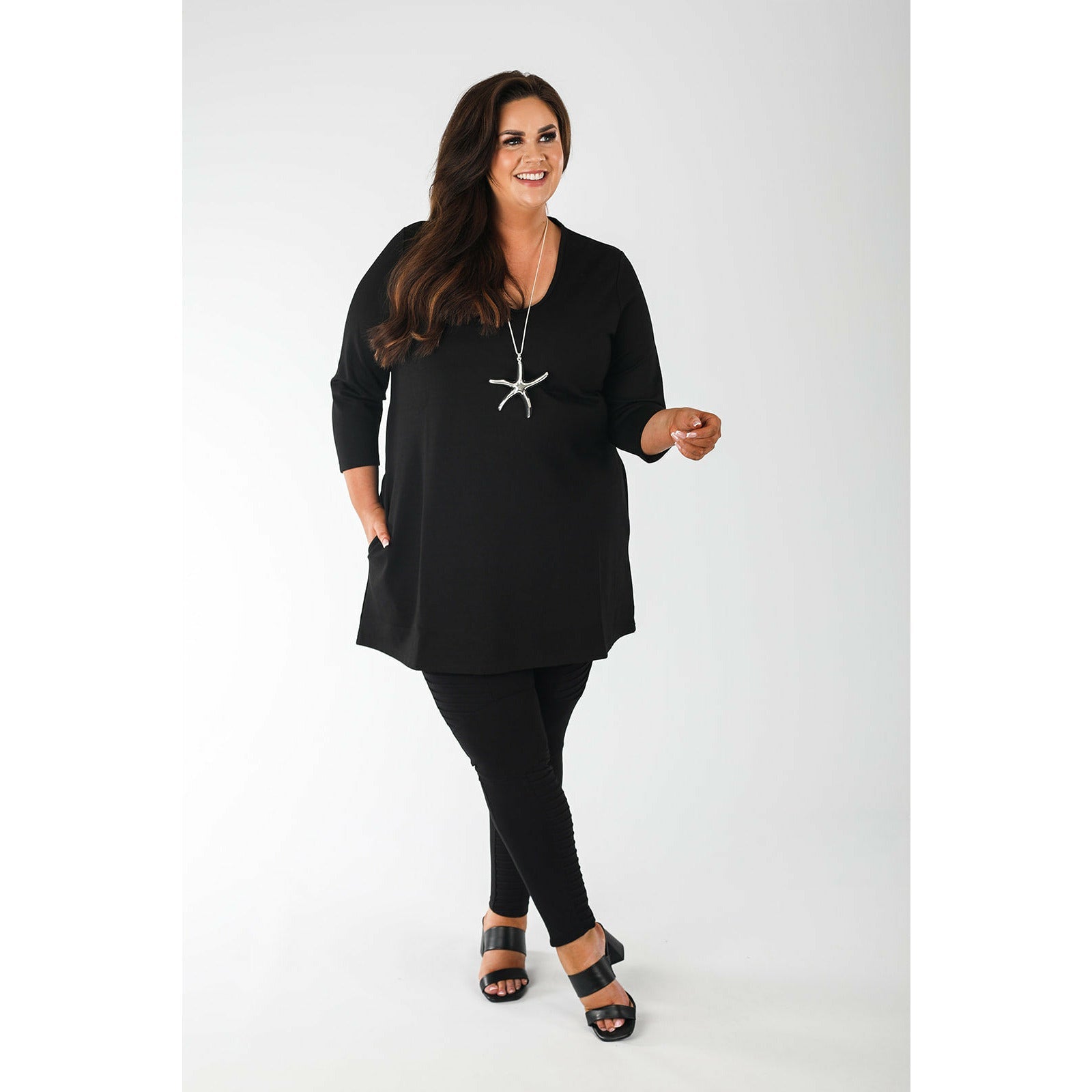 Mellomi Becky Tunic in Black - Wardrobe Plus