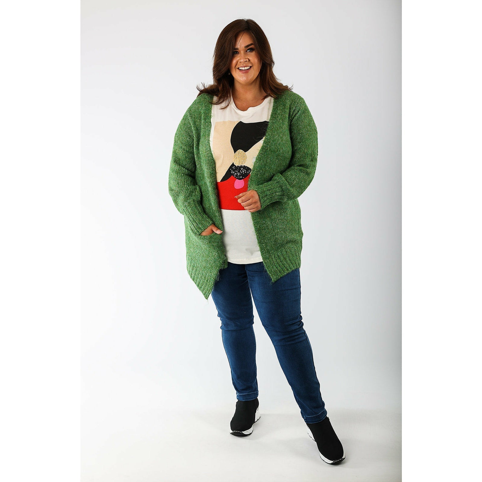 Pinns Straight Leg Pull Up Jeans in Mid-Wash Blue - Wardrobe Plus