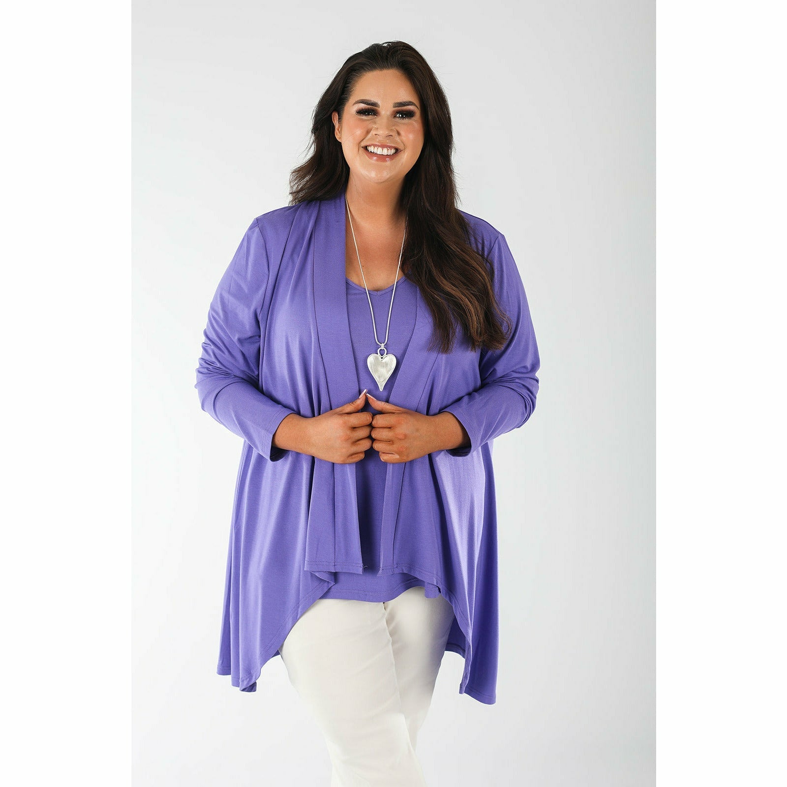 Mellomi Cara Cardigan in Purple - Wardrobe Plus