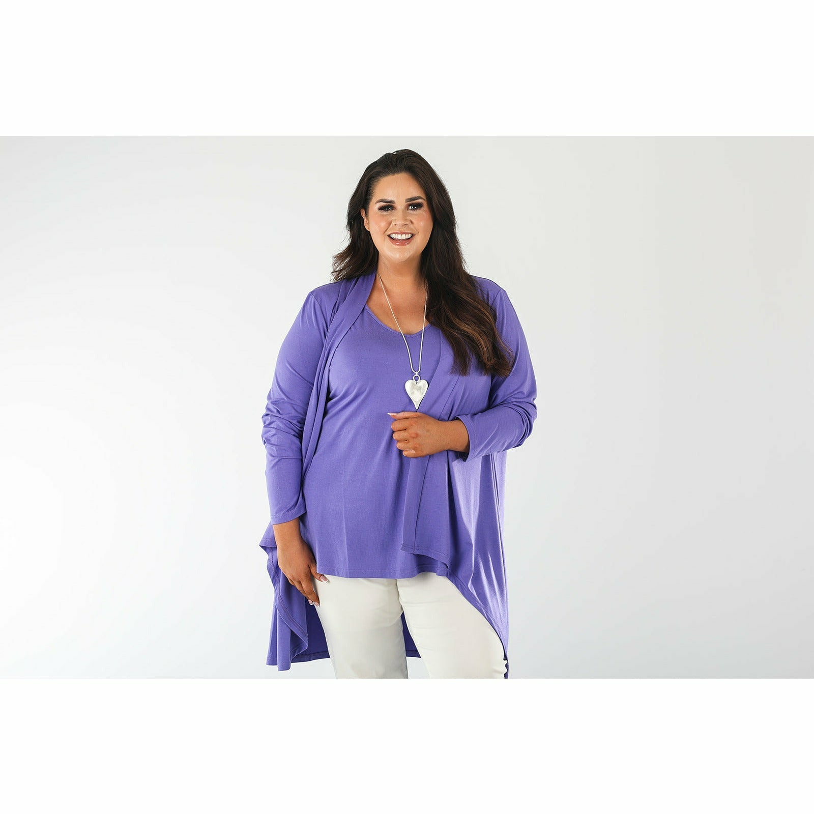 Mellomi Cara Cardigan in Purple - Wardrobe Plus