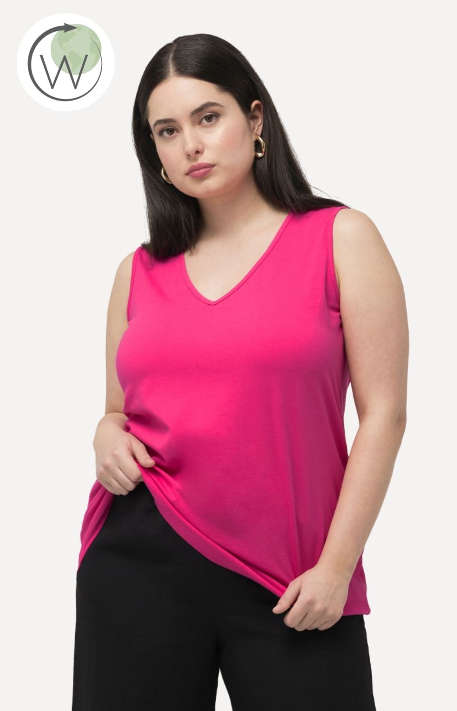 Ulla Popken Tank Top in Pink