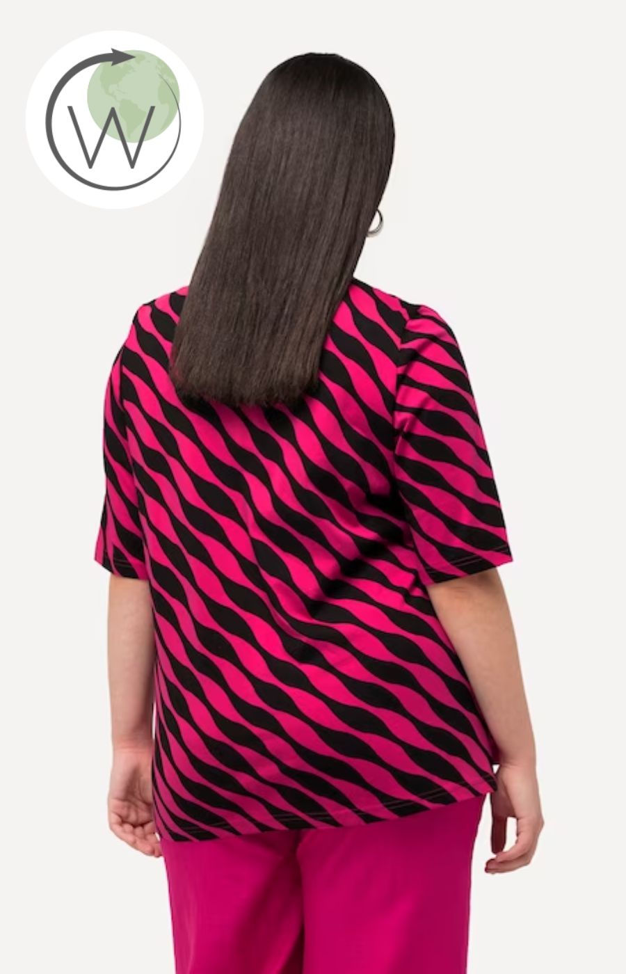 Ulla Popken Wavy Top in Pink