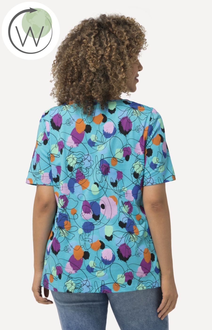 Ulla Popken Polka Dot Scribble T-Shirt