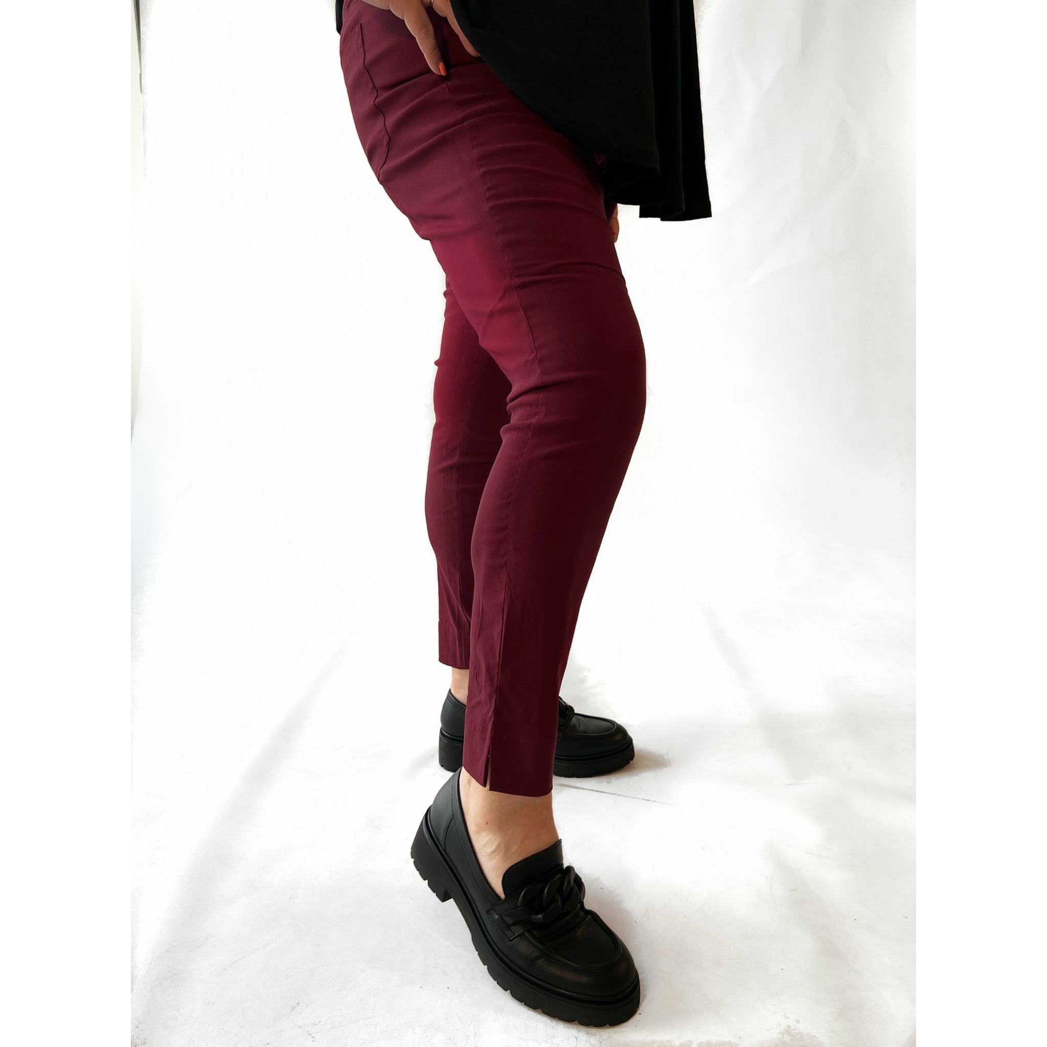 Pinns Daisy Trouser in Wine - Wardrobe Plus