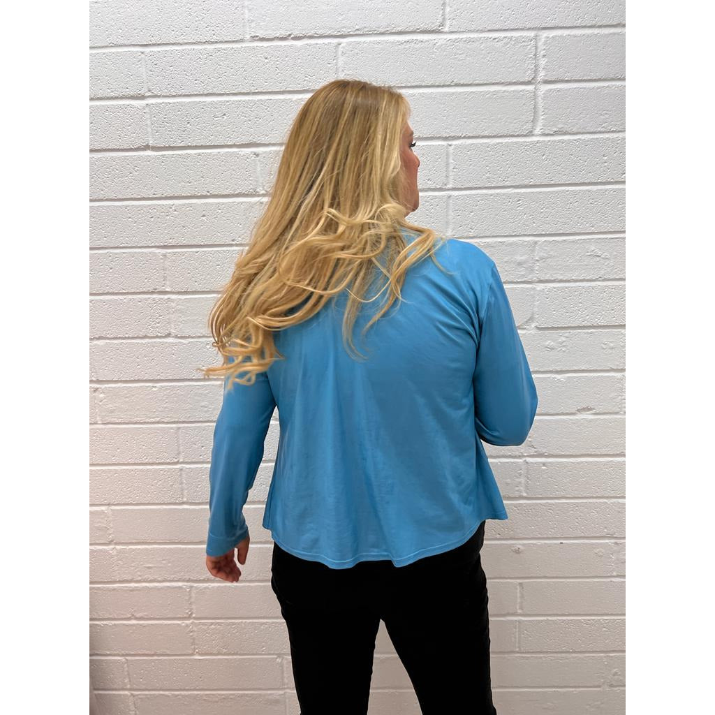 Magna Leather Look Jacket in Turquoise - Wardrobe Plus