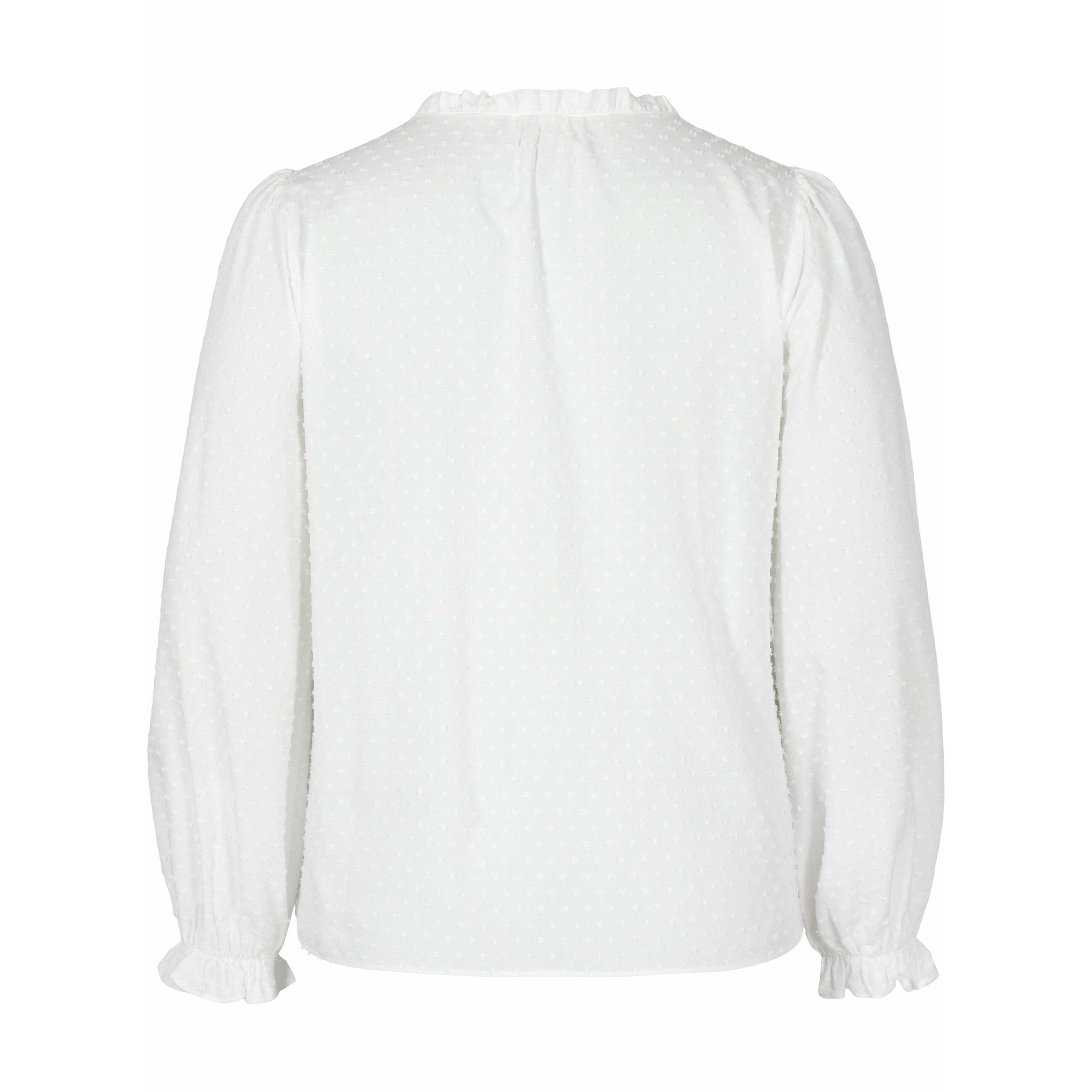 Zizzi Long Sleeve Blouse in White - Wardrobe Plus