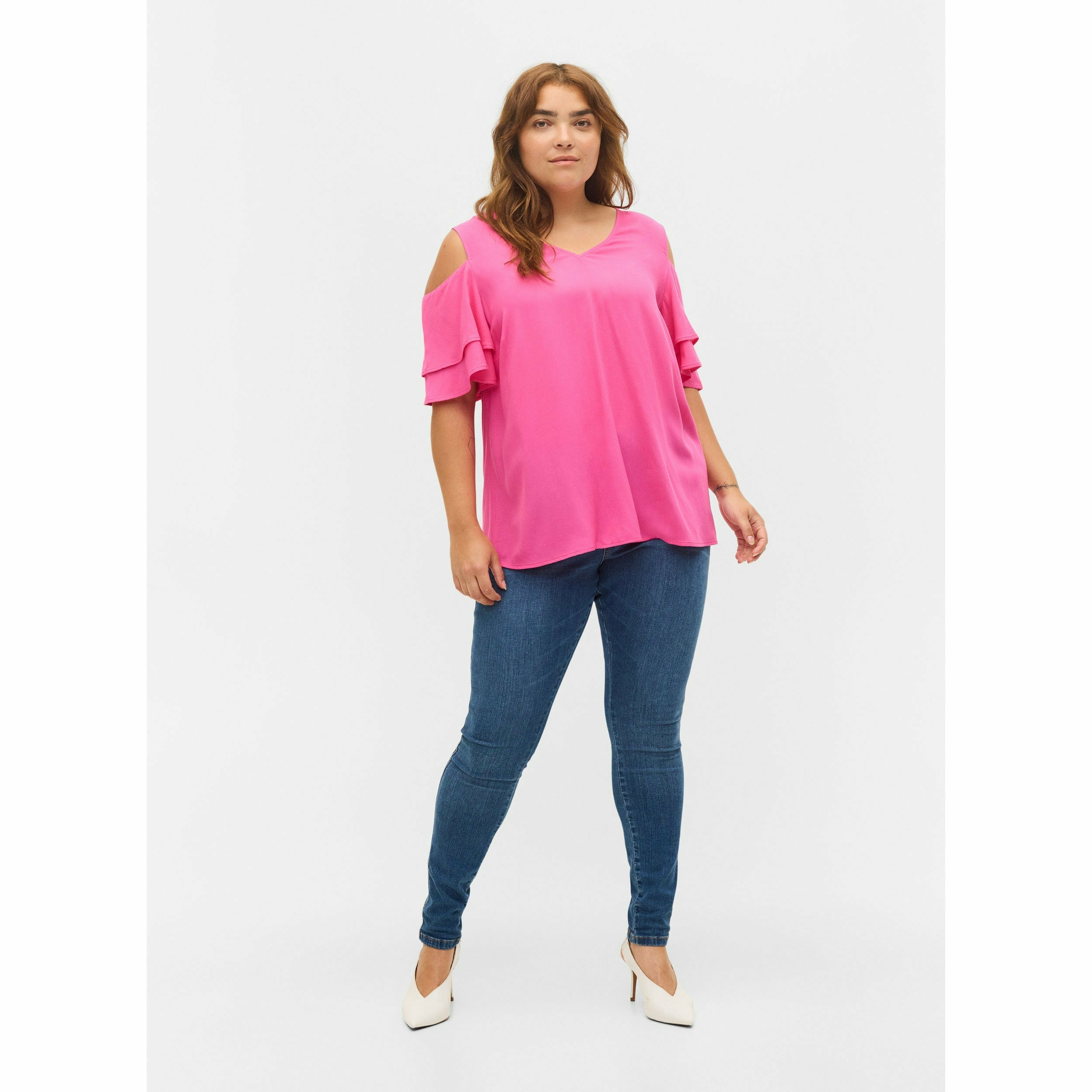 Zizzi Mei Blouse in Pink - Wardrobe Plus