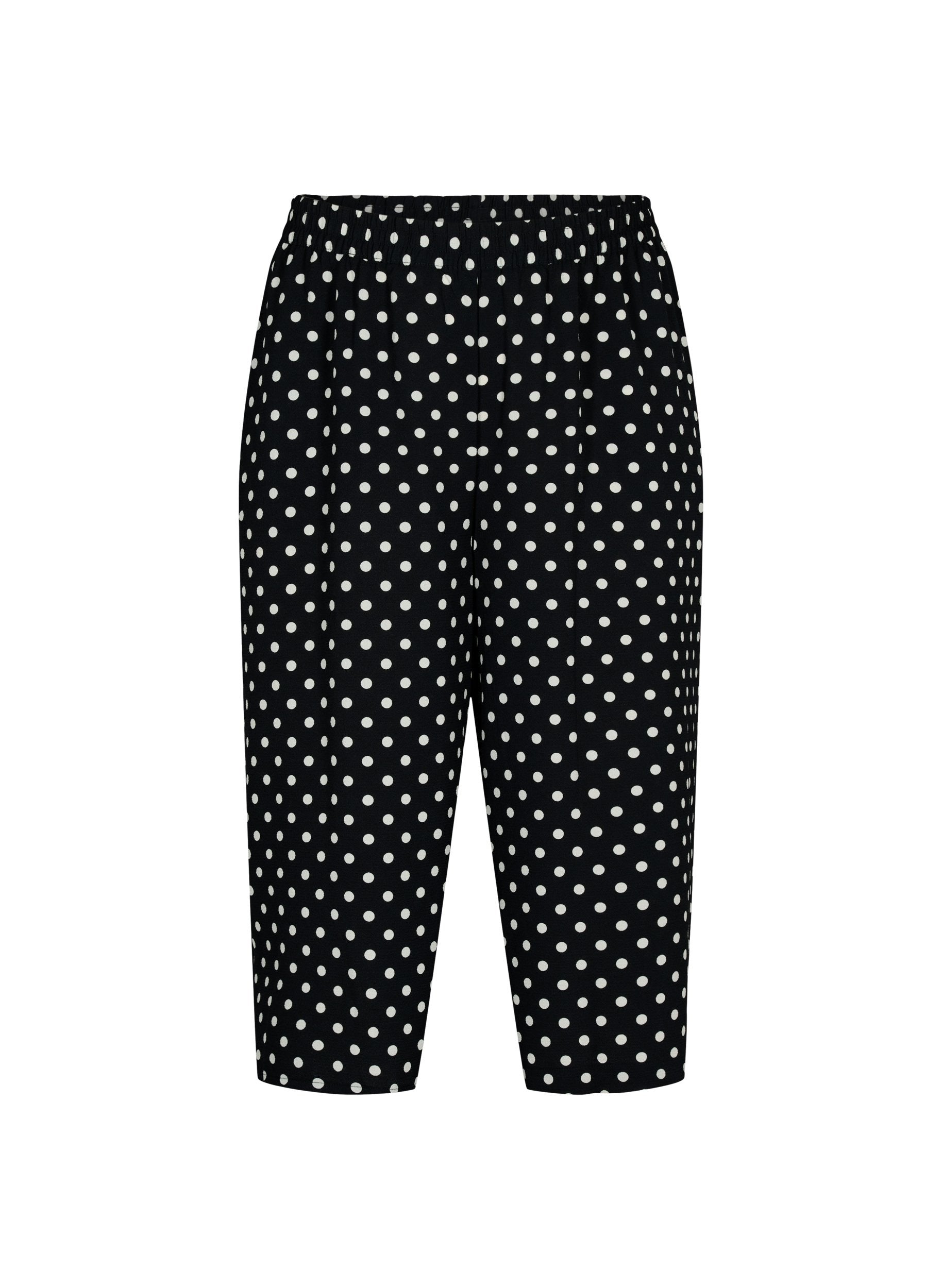 Zizzi Culotte Pants in Black Dot