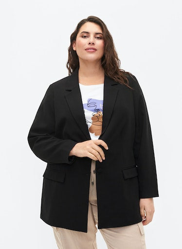 Zizzi Kasia Blazer in Black