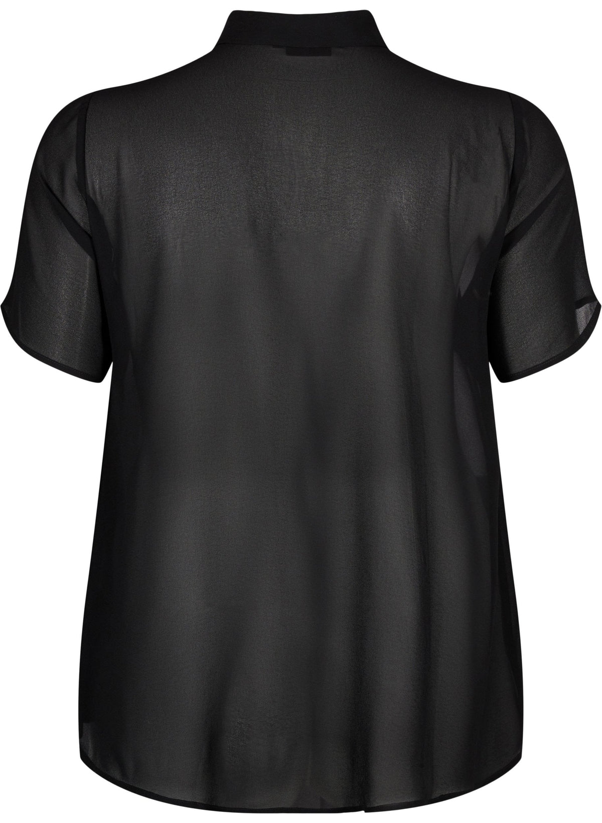 Zizzi Mhalen Ruffle Shirt in Black