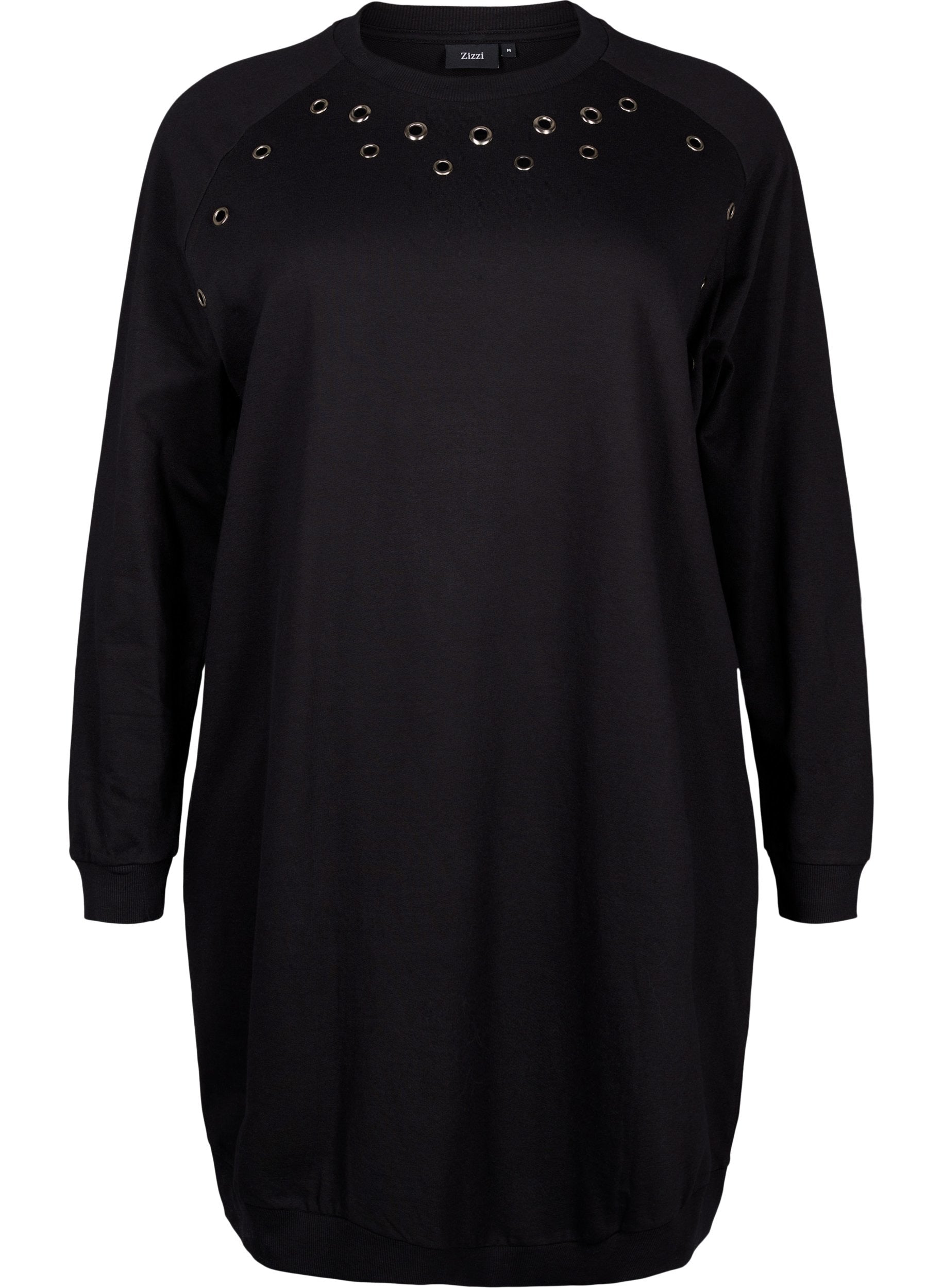 Zizzi Laura Sweater Tunic in Black