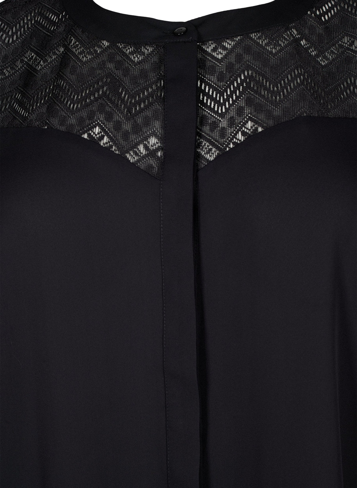 Zizzi Seli Shirt Blouse in Black Lace