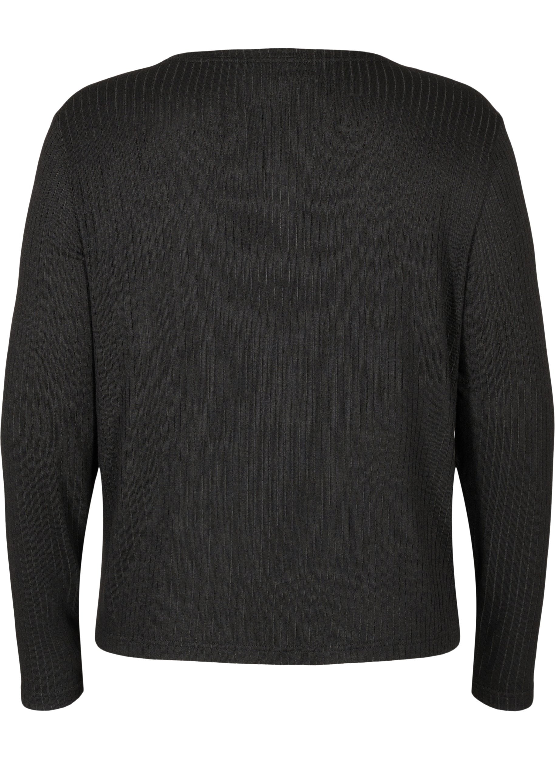 Zizzi Tie String Cardigan in Black