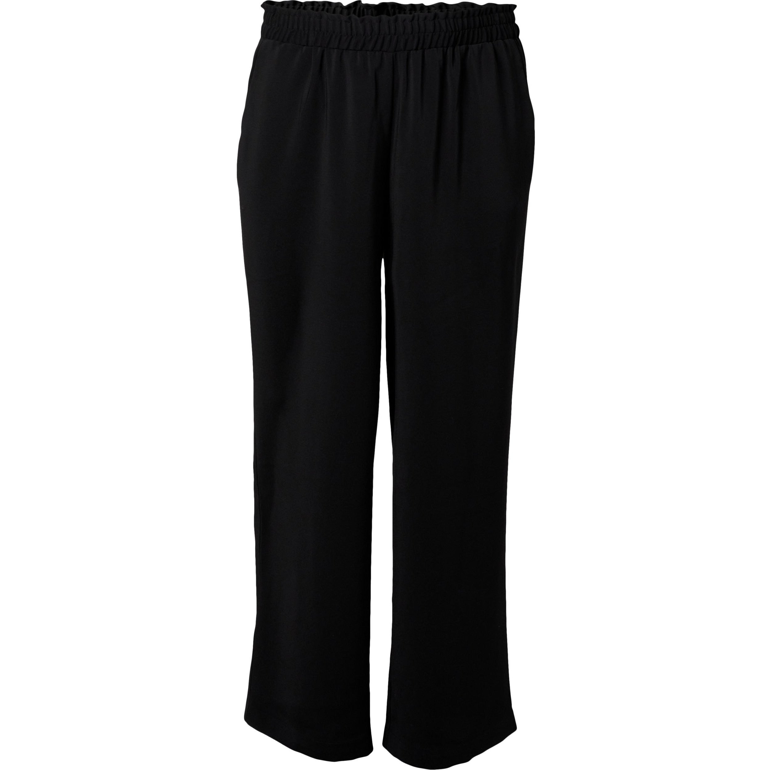 Zizzi Wide Leg Pant in Black - Wardrobe Plus