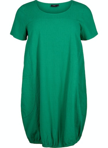 Zizzi Cotton Bubble Dress in Green