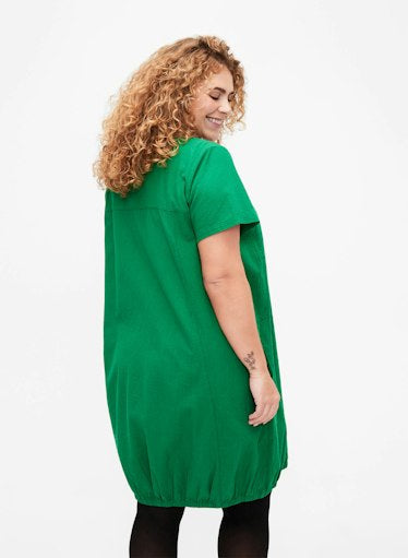 Zizzi Cotton Bubble Dress in Green