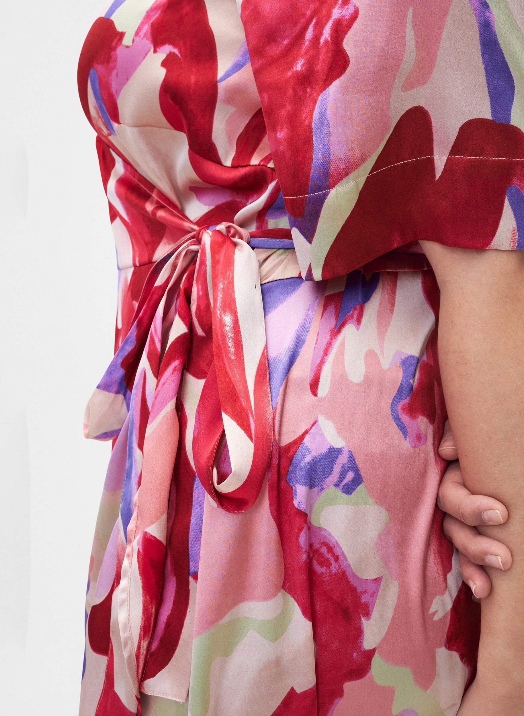 Zizzi Satin Fantom Wrap Dress