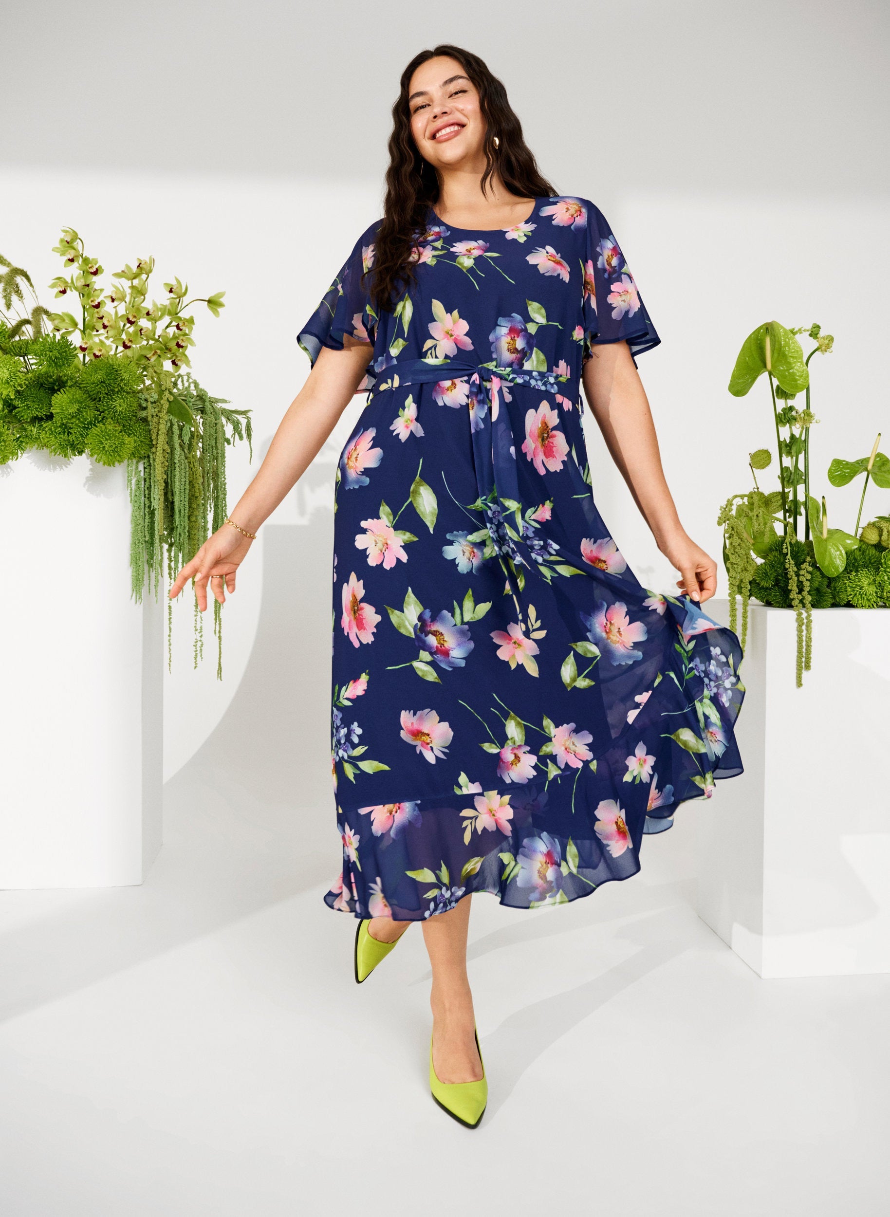 Zizzi Blueprint Flower Dress