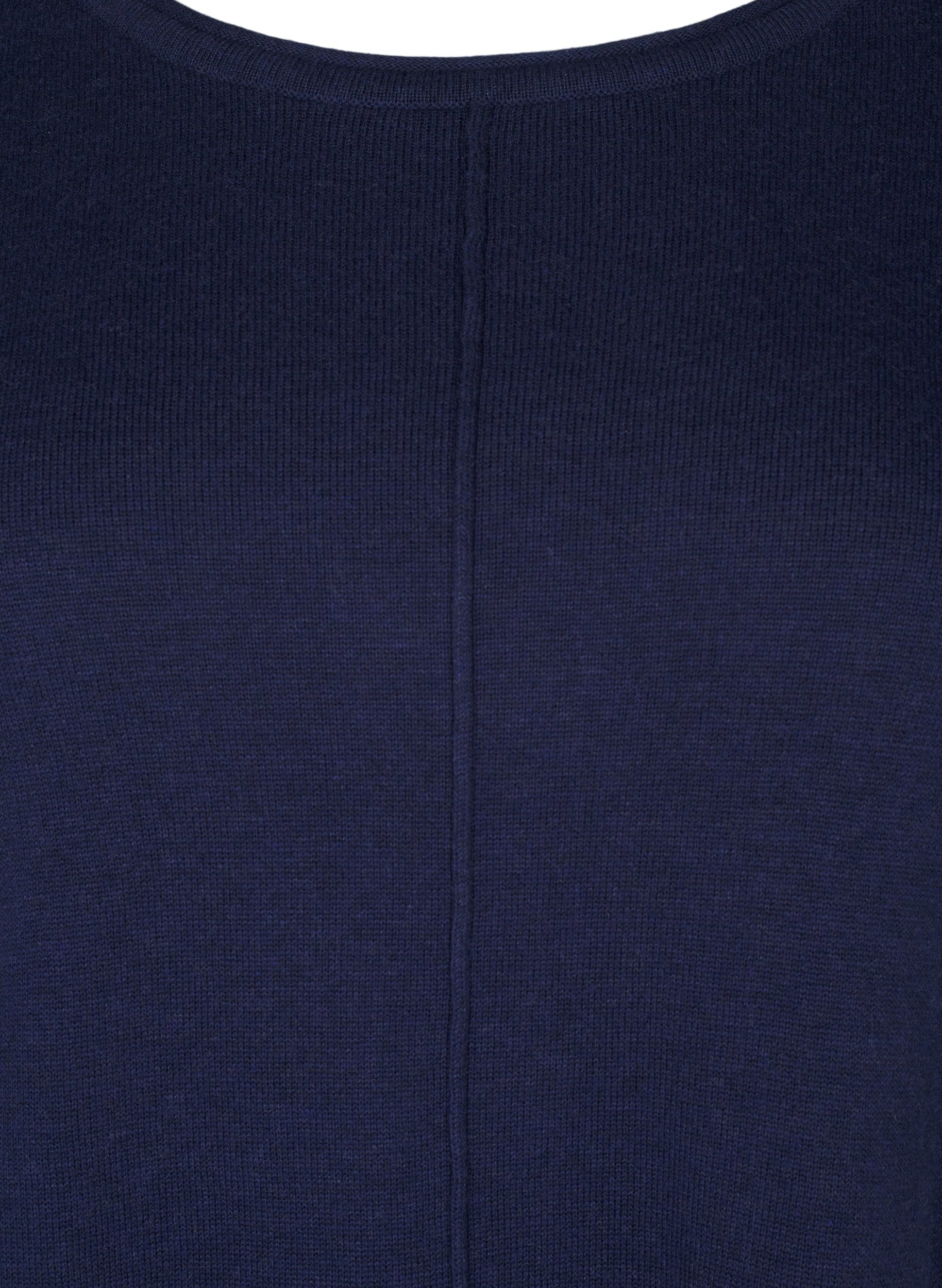 Zizzi Shape Knit Blouse in Navy