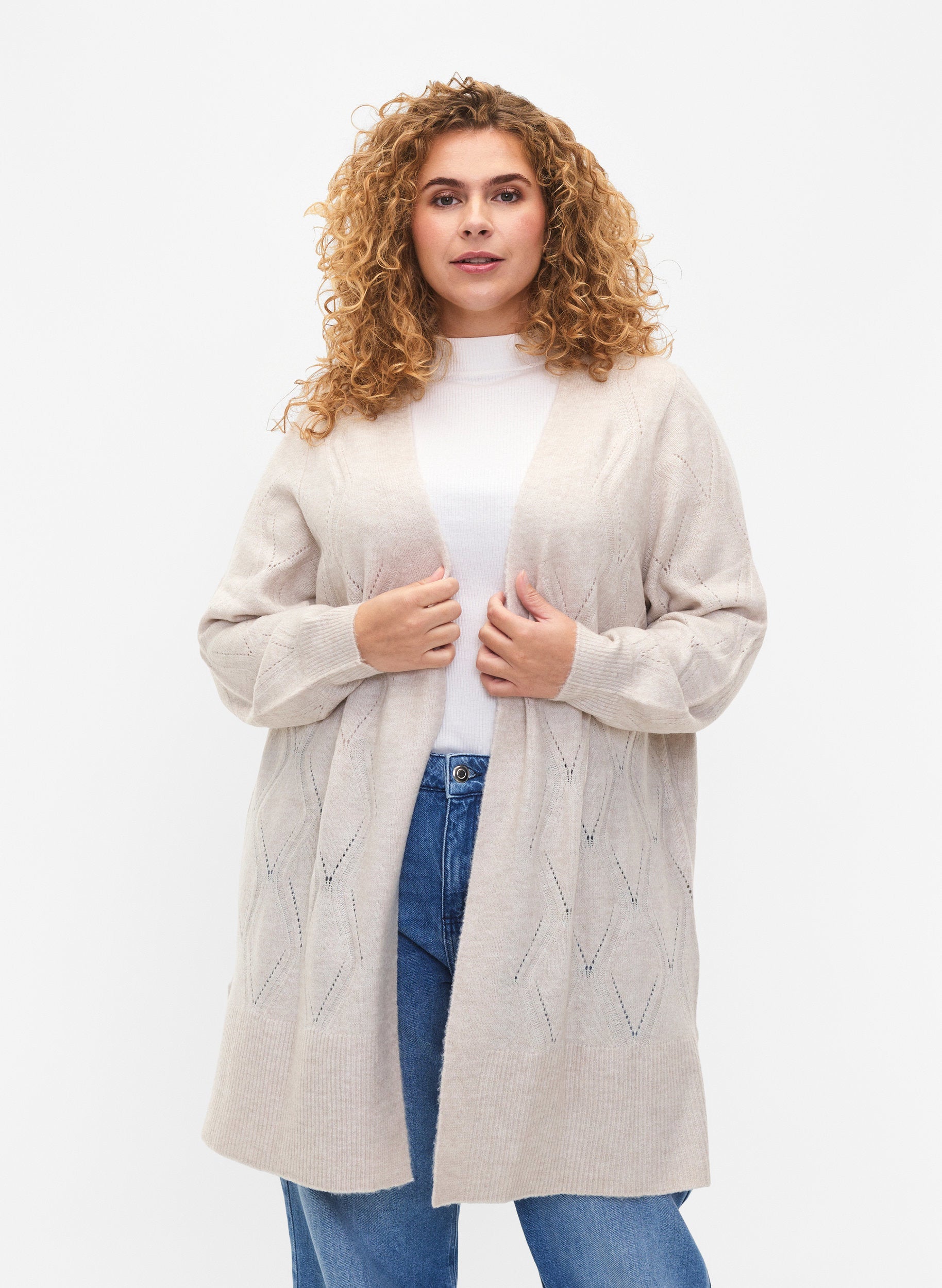 Zizzi Ziggi Beige Cardigan
