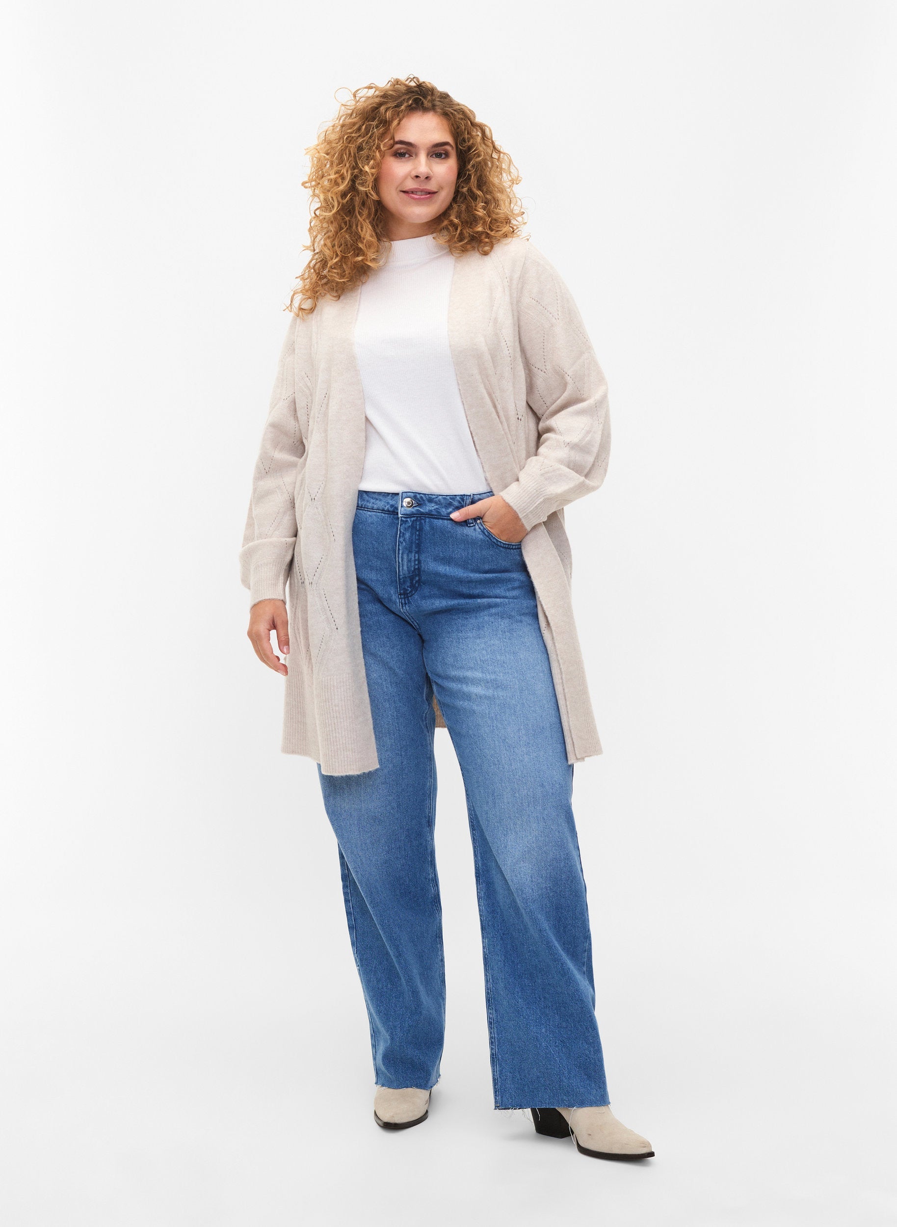 Zizzi Ziggi Beige Cardigan