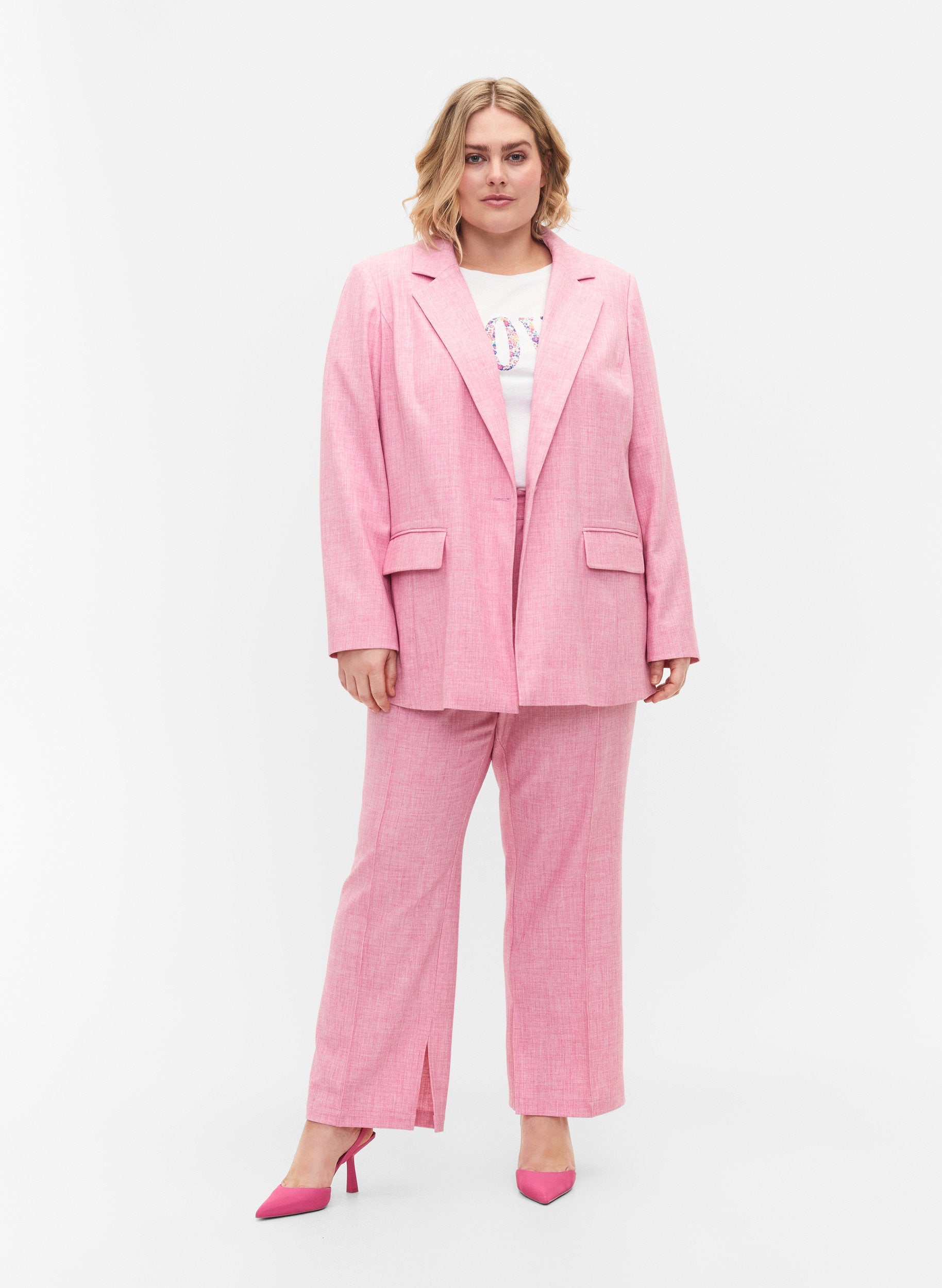 Zizzi Koopa Blazer in Rose - Wardrobe Plus