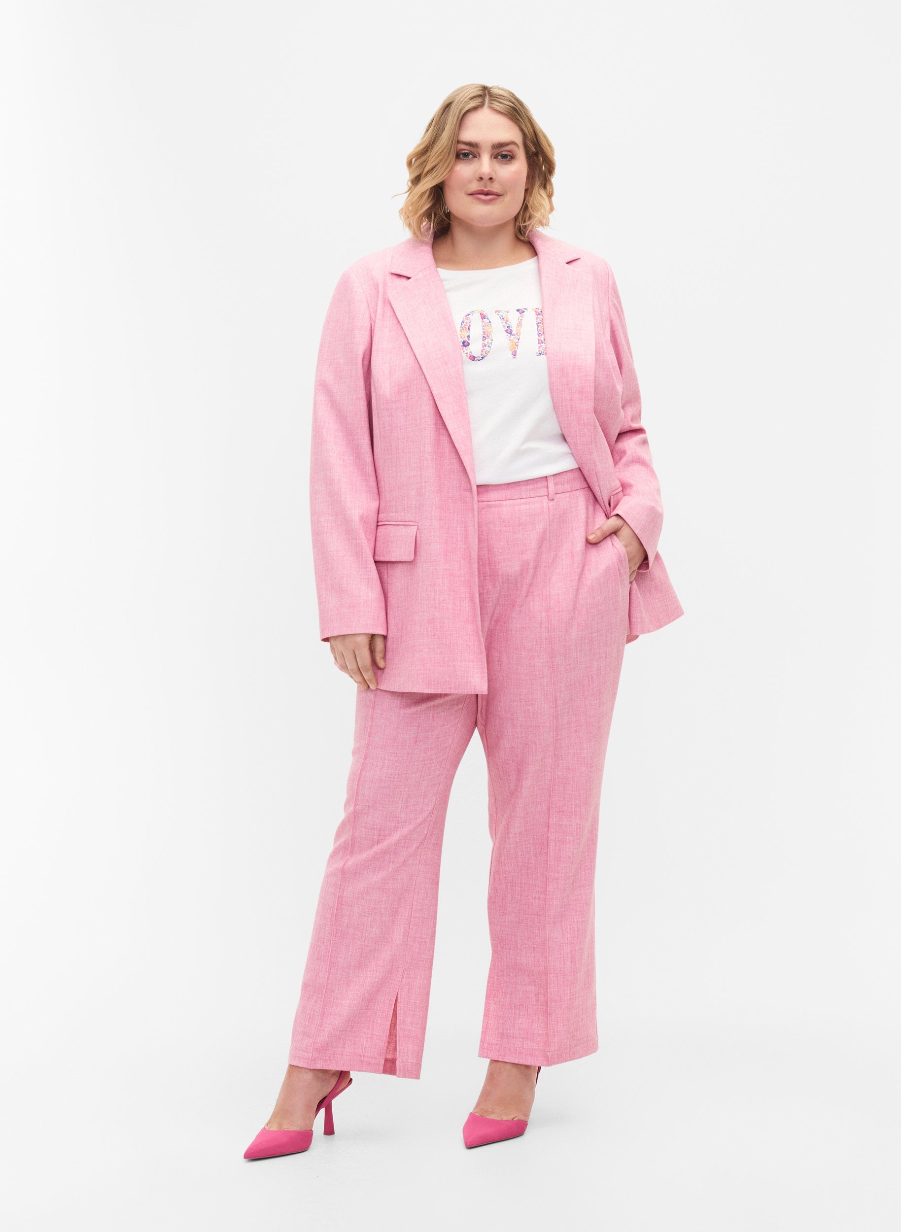 Zizzi Koopa Trousers in Rose - Wardrobe Plus