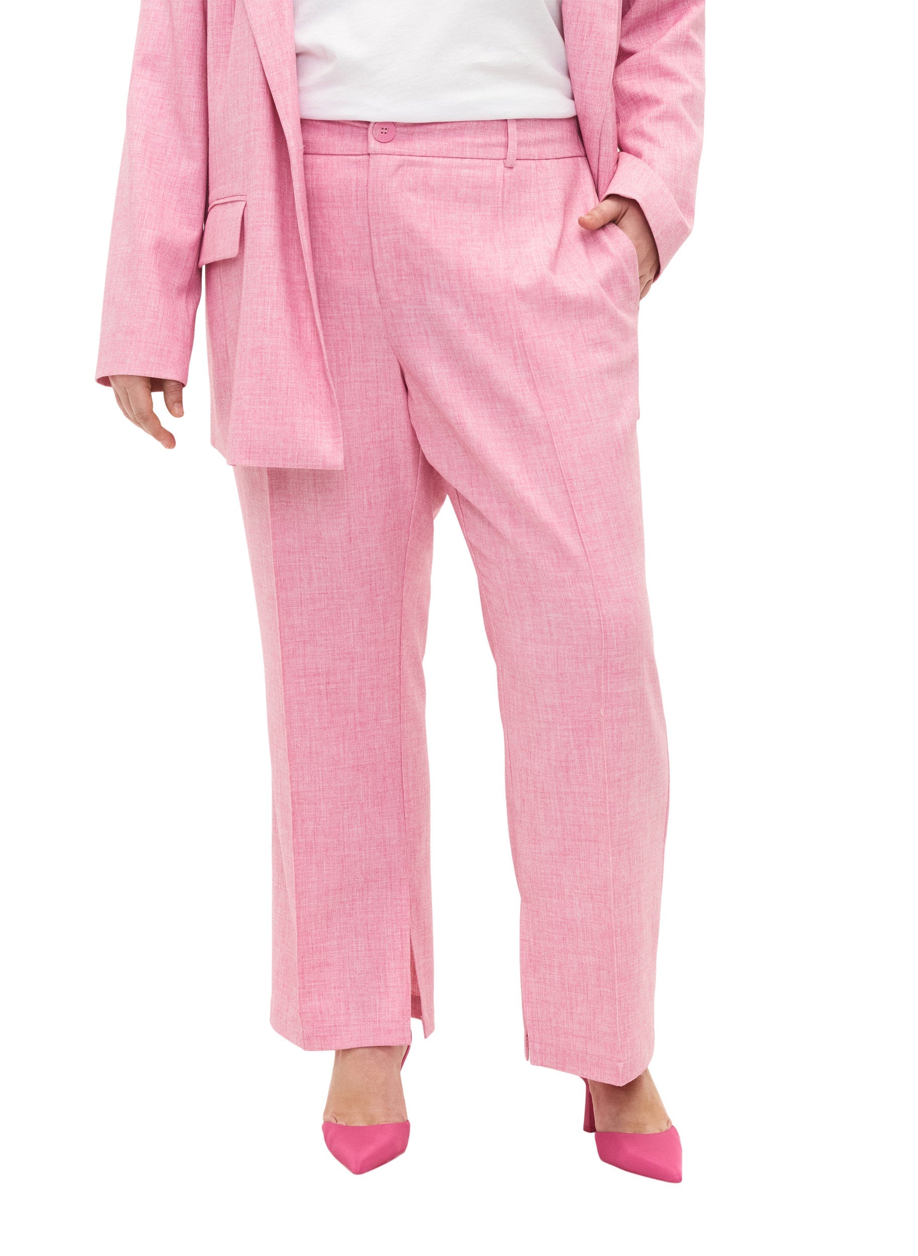 Zizzi Koopa Trousers in Rose - Wardrobe Plus