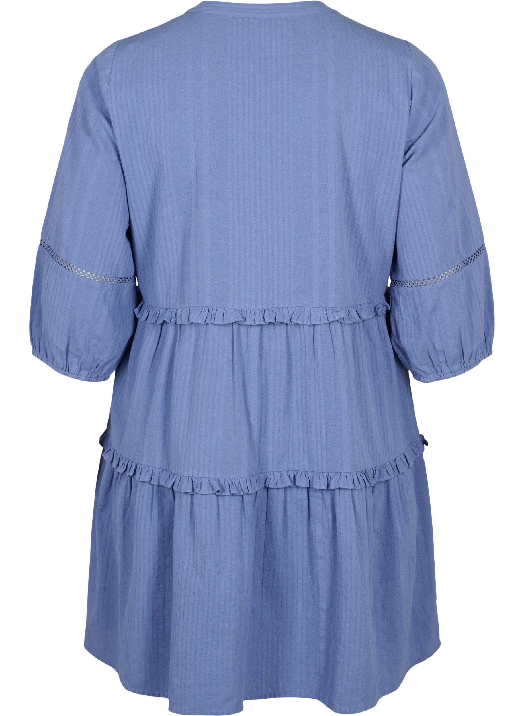 Zizzi Lise Cotton Dress in Blue