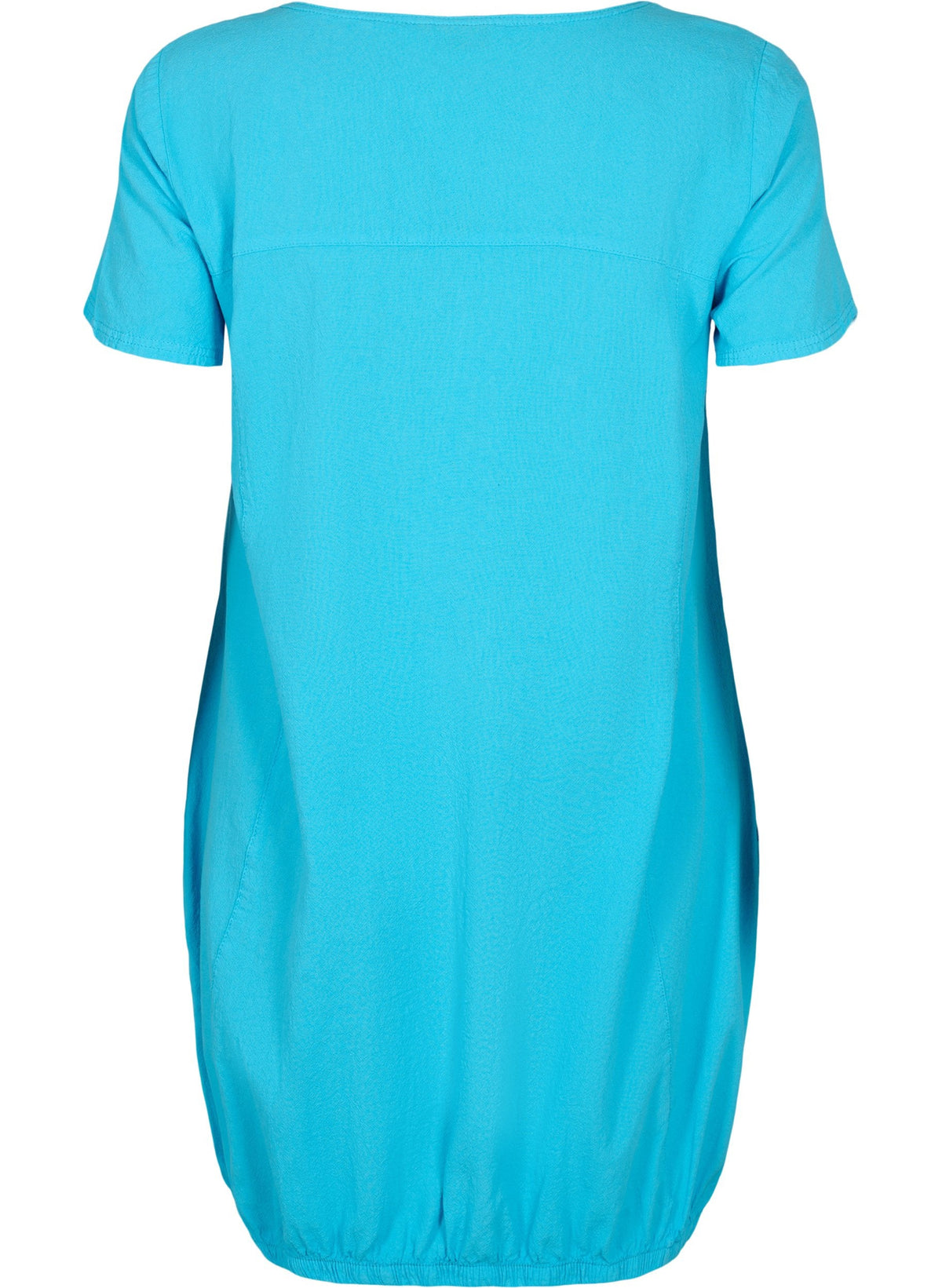 Zizzi Cotton Bubble Dress in Turquoise - Wardrobe Plus