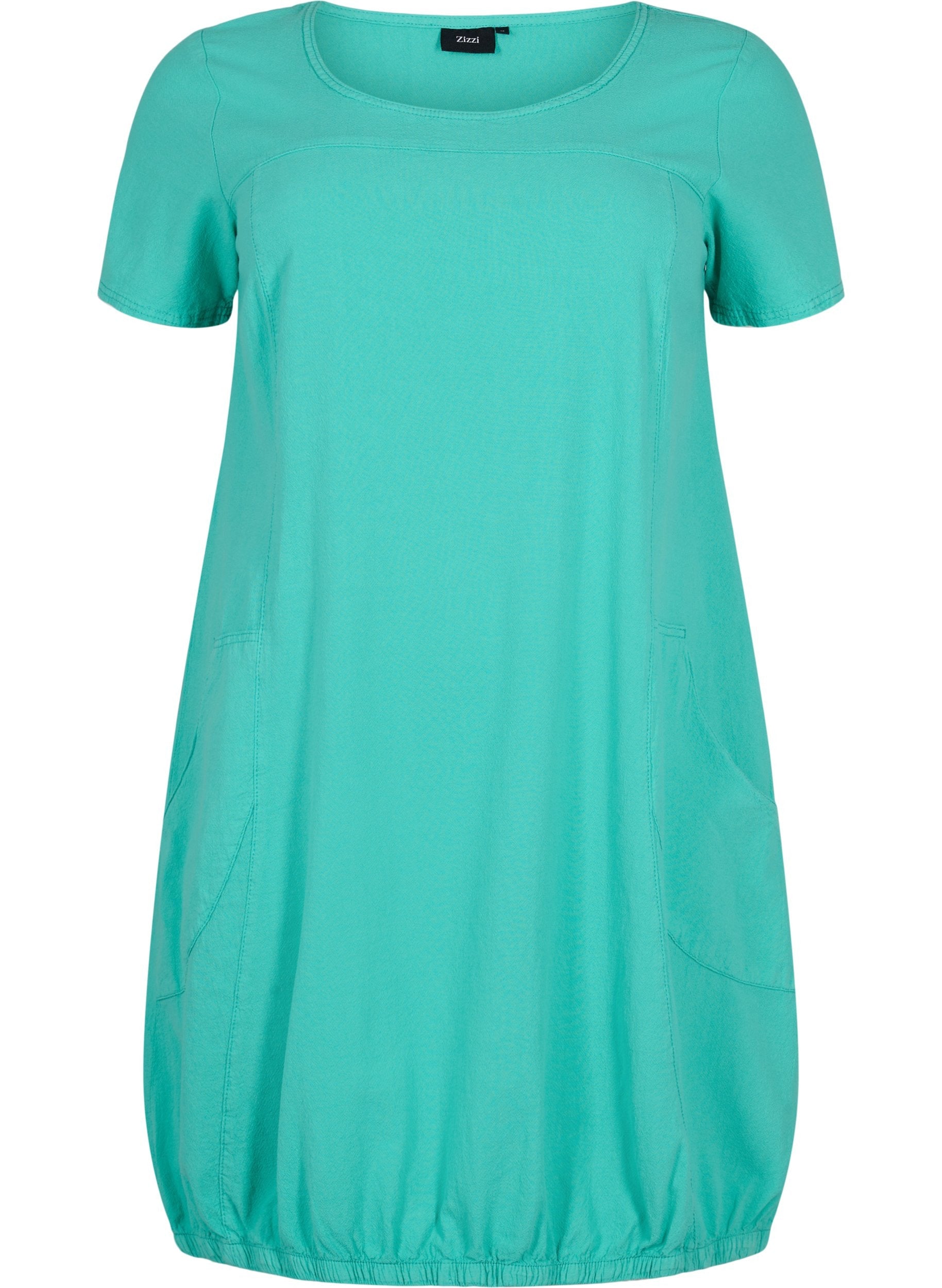 Zizzi Cotton Bubble Dress in Mint - Wardrobe Plus