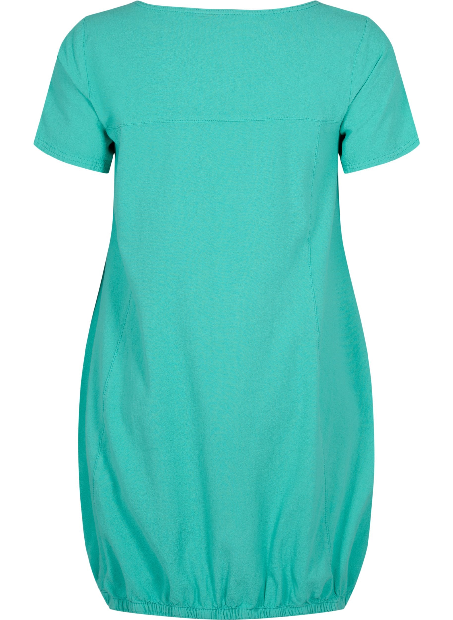 Zizzi Cotton Bubble Dress in Mint - Wardrobe Plus