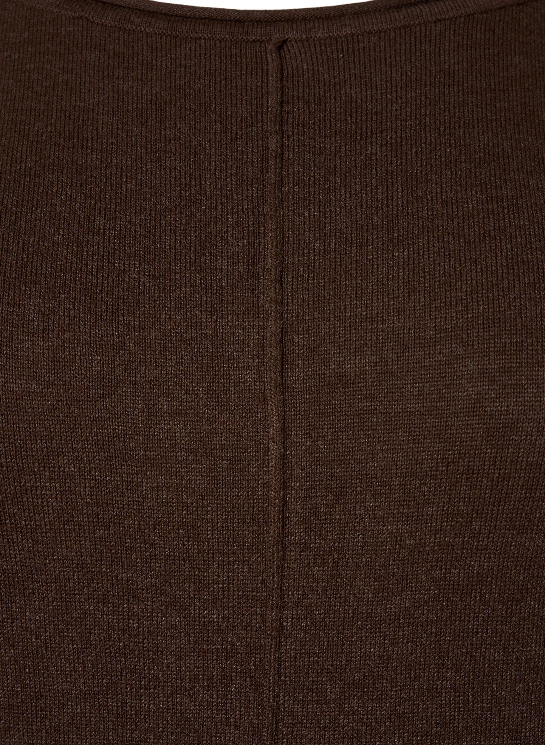 Zizzi Demi Knitted Dress in Brown