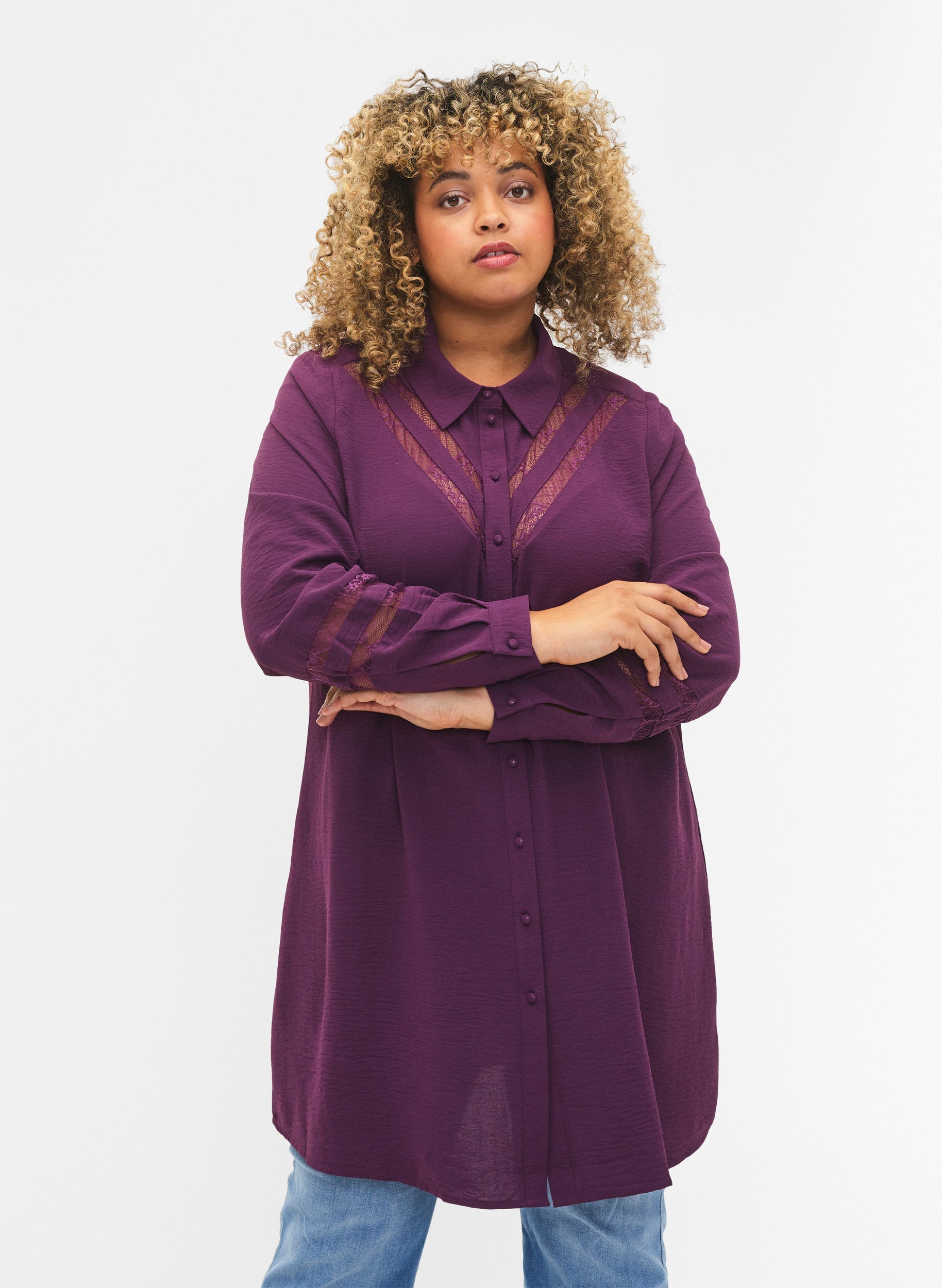 Zizzi Amma Tunic in Purple