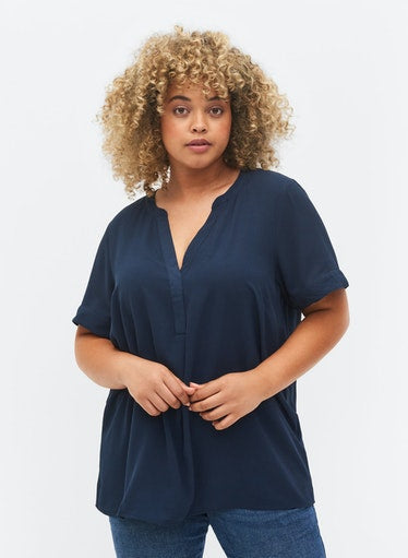 Zizzi Anni Blouse in Navy