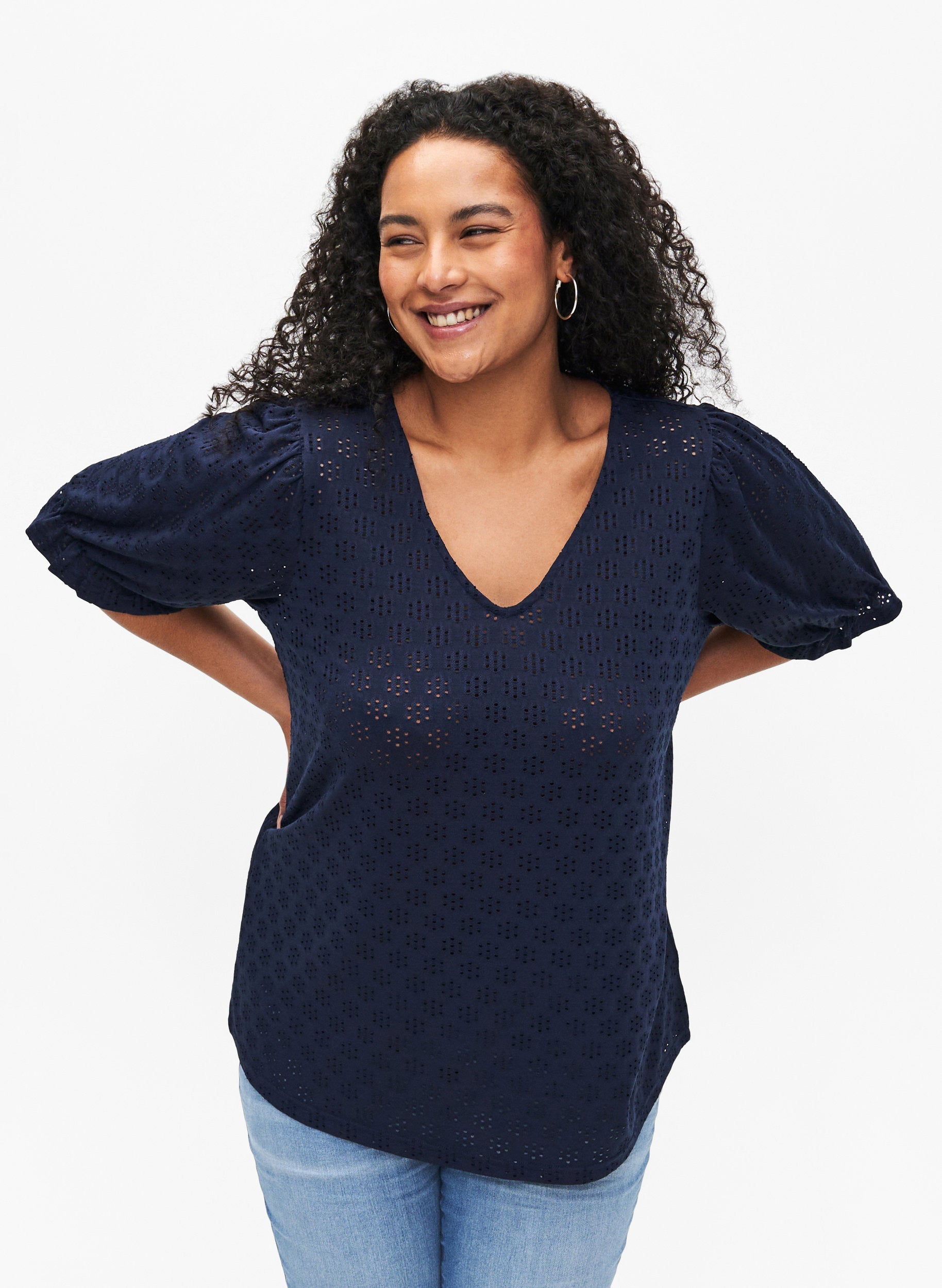 Zizzi Alabama Navy Blouse