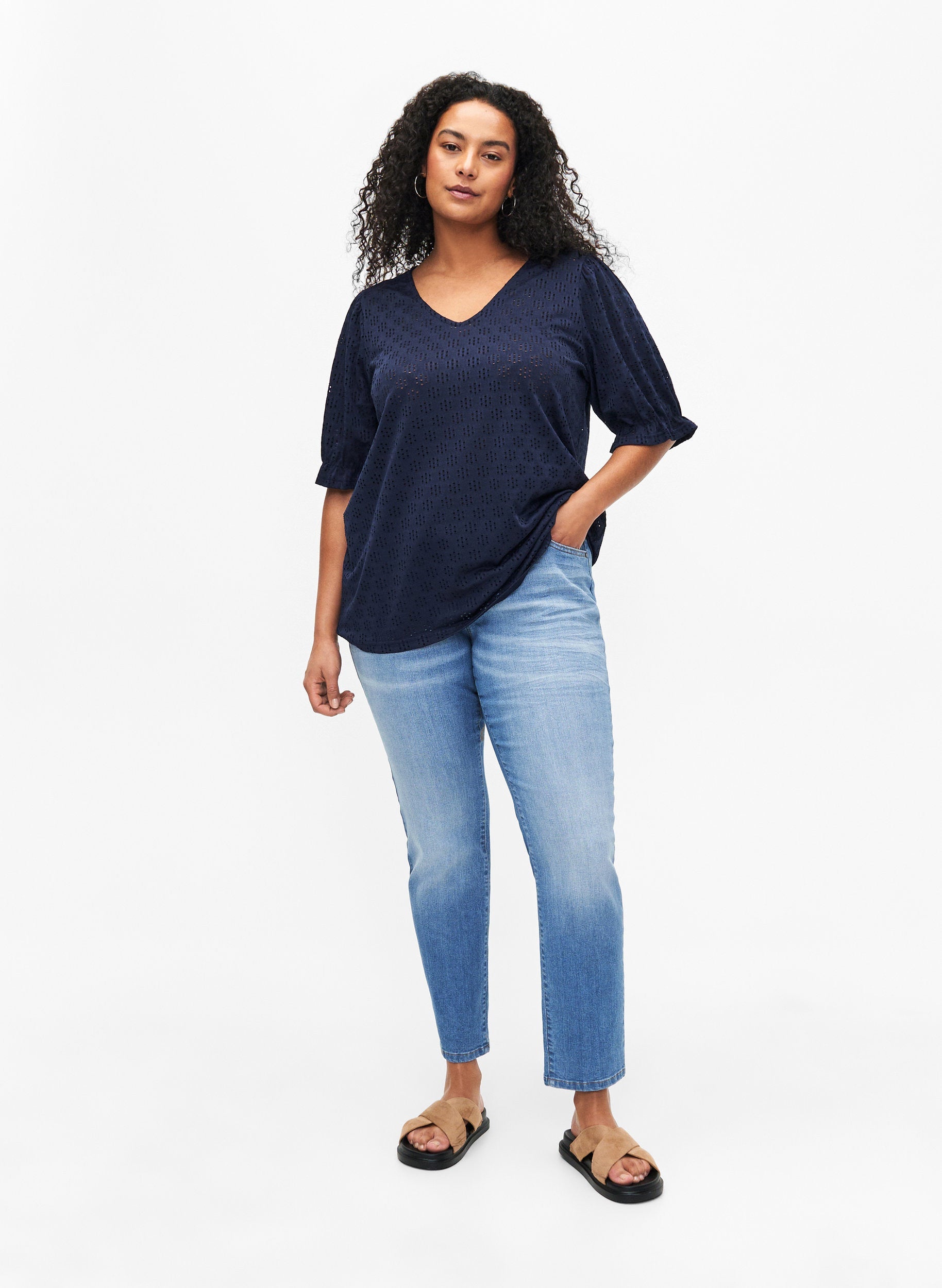 Zizzi Alabama Navy Blouse