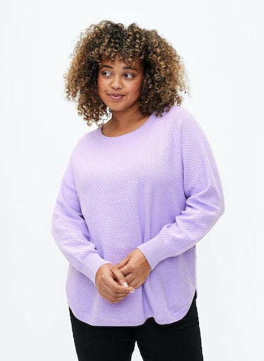 Zizzi Melsa Jumper in Lavender