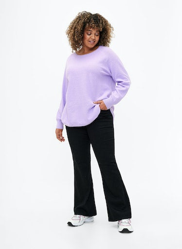 Zizzi Melsa Jumper in Lavender