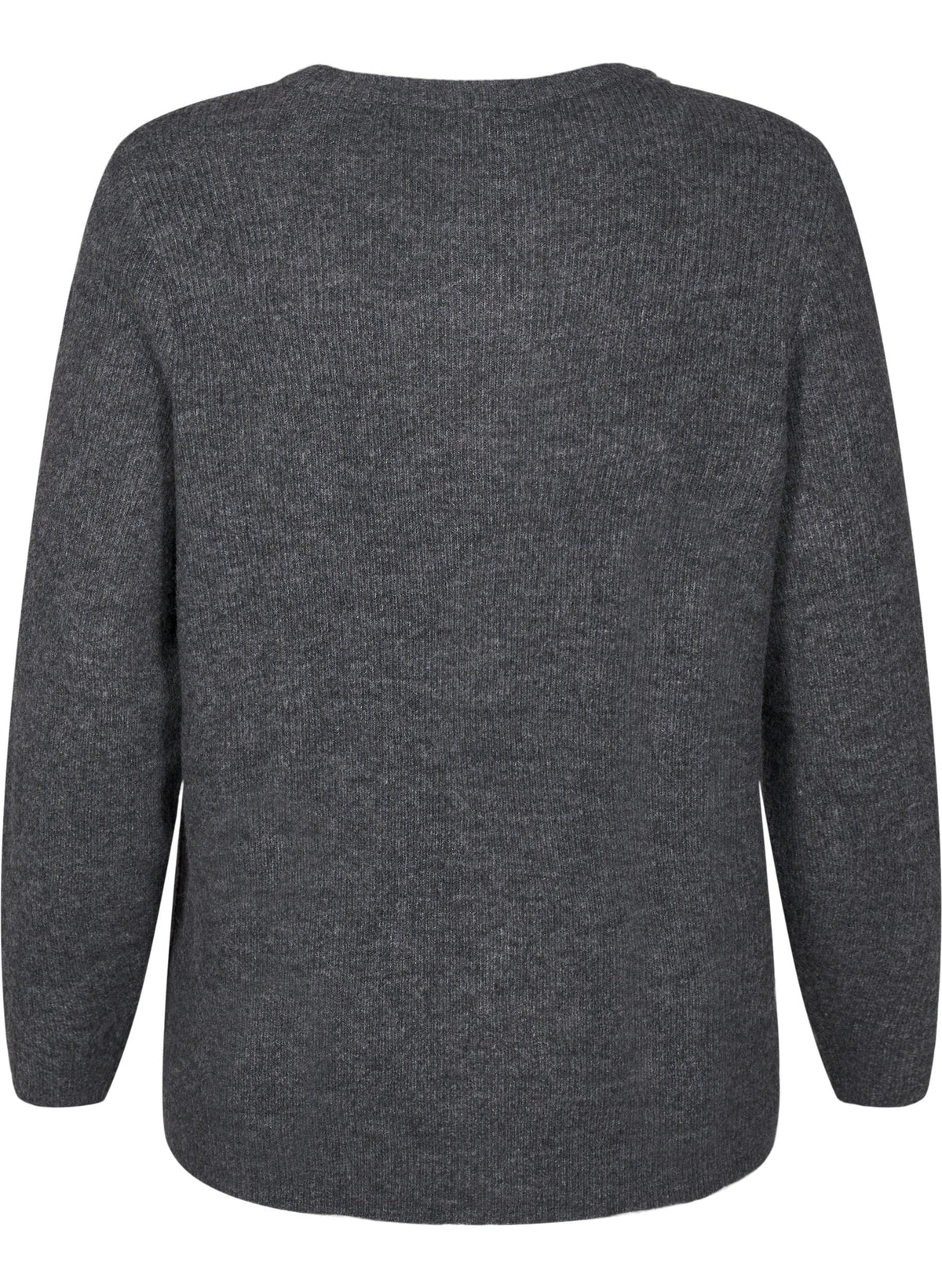 Zizzi Maya Knit Jumper in Dark Grey