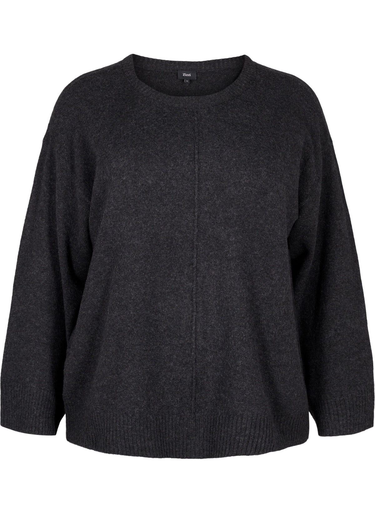 Zizzi Vista Knit Jumper in Dark Grey